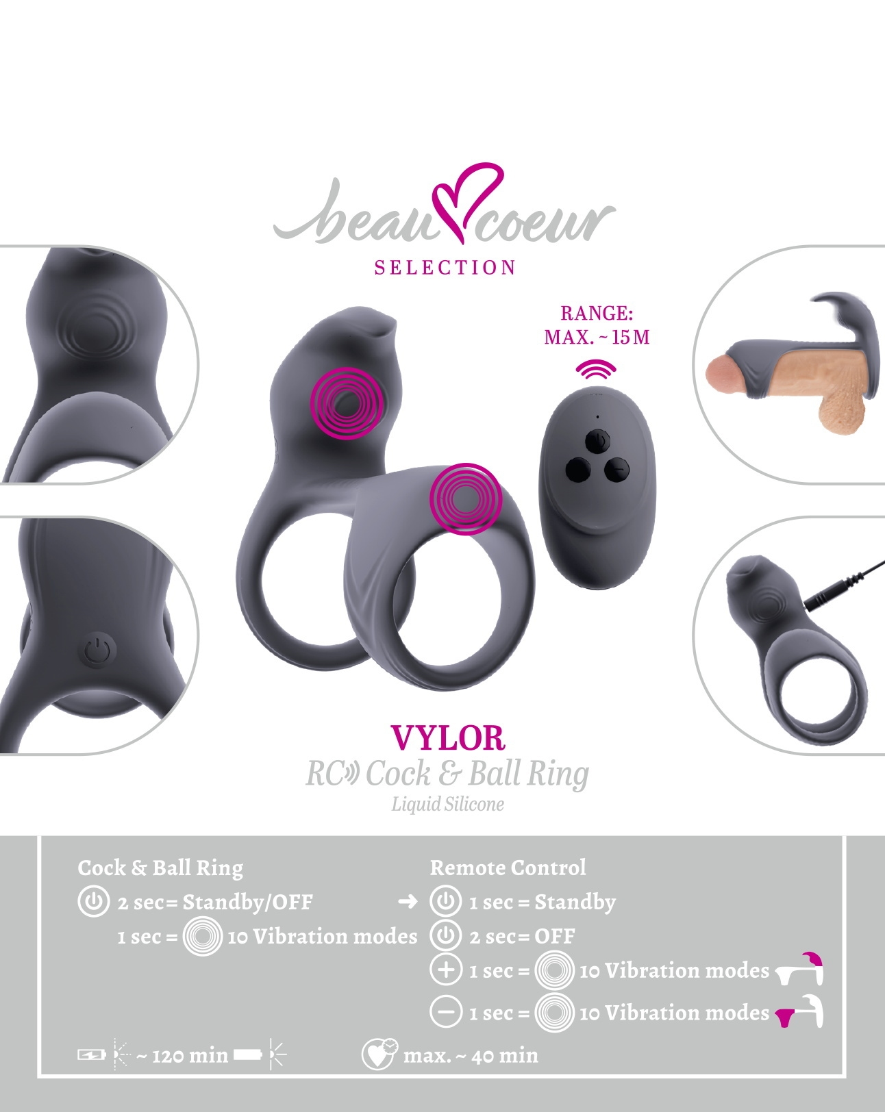 Beau Coeur Penisring »Penismanschette VYLOR RC Cock & Ball Ring«