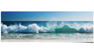 Poster »Stürmische Wellen Meer - Strandbilder - Wasser - Urlaub«, (1 St.)