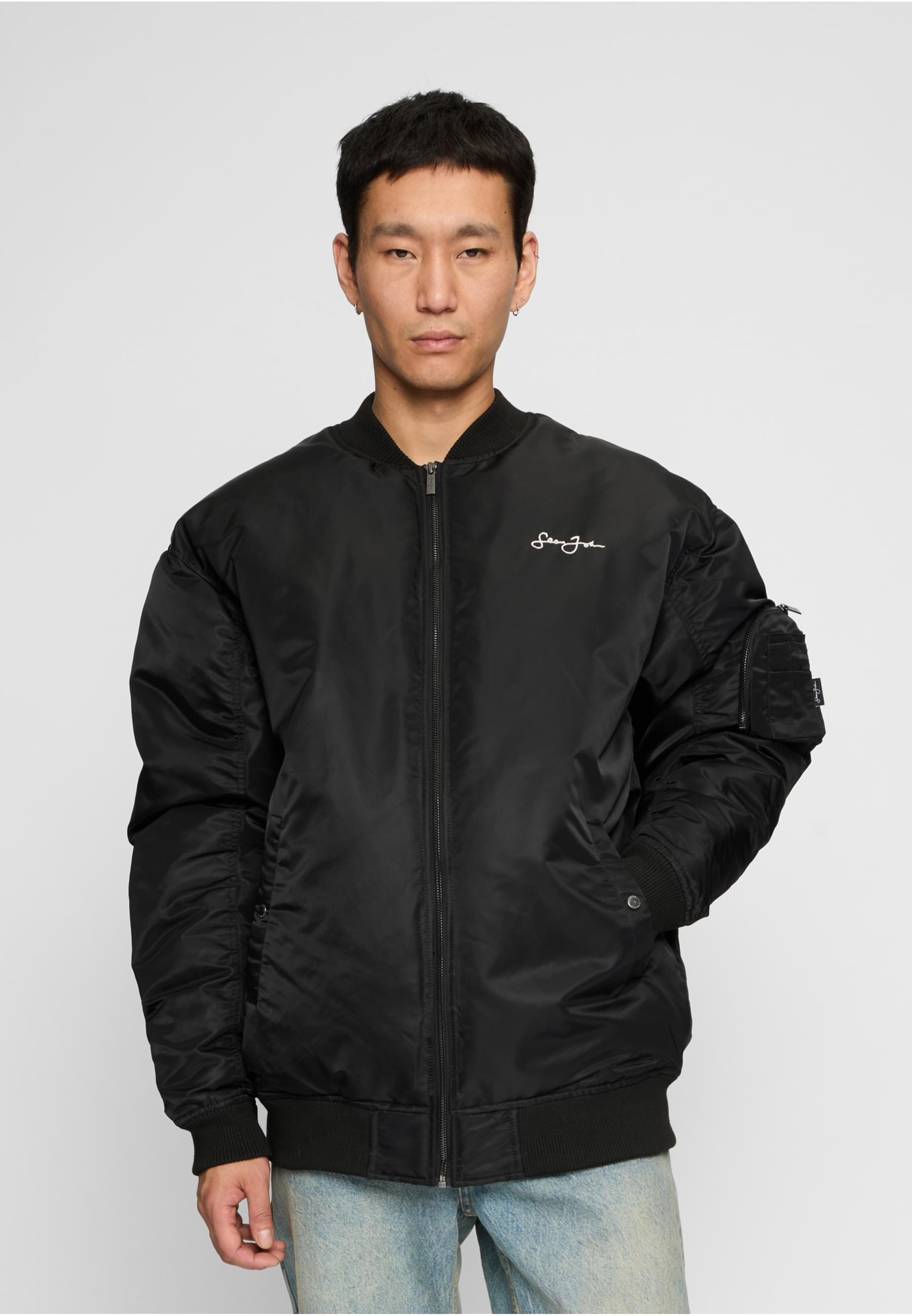 Sean John Bomberjacke »Sean John Herren JM224-008-02 Script Logo Oversize Bomberjacket«, (1 St.), mit Kapuze