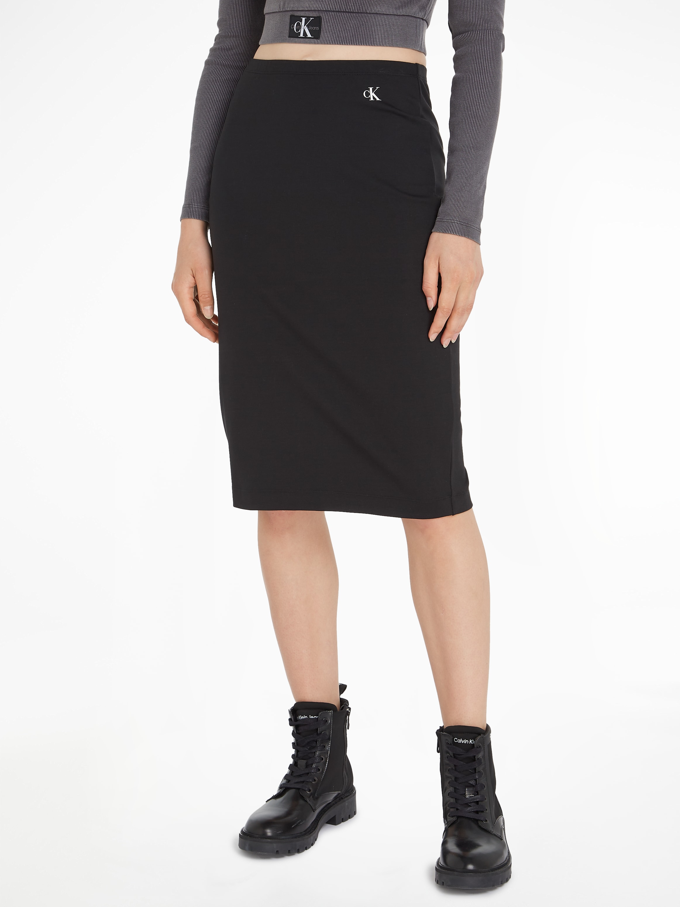 Calvin Klein Jeans Sweatrock "ARCHIVAL MILANO LR MIDI SKIRT", mit Logomarkenlabel