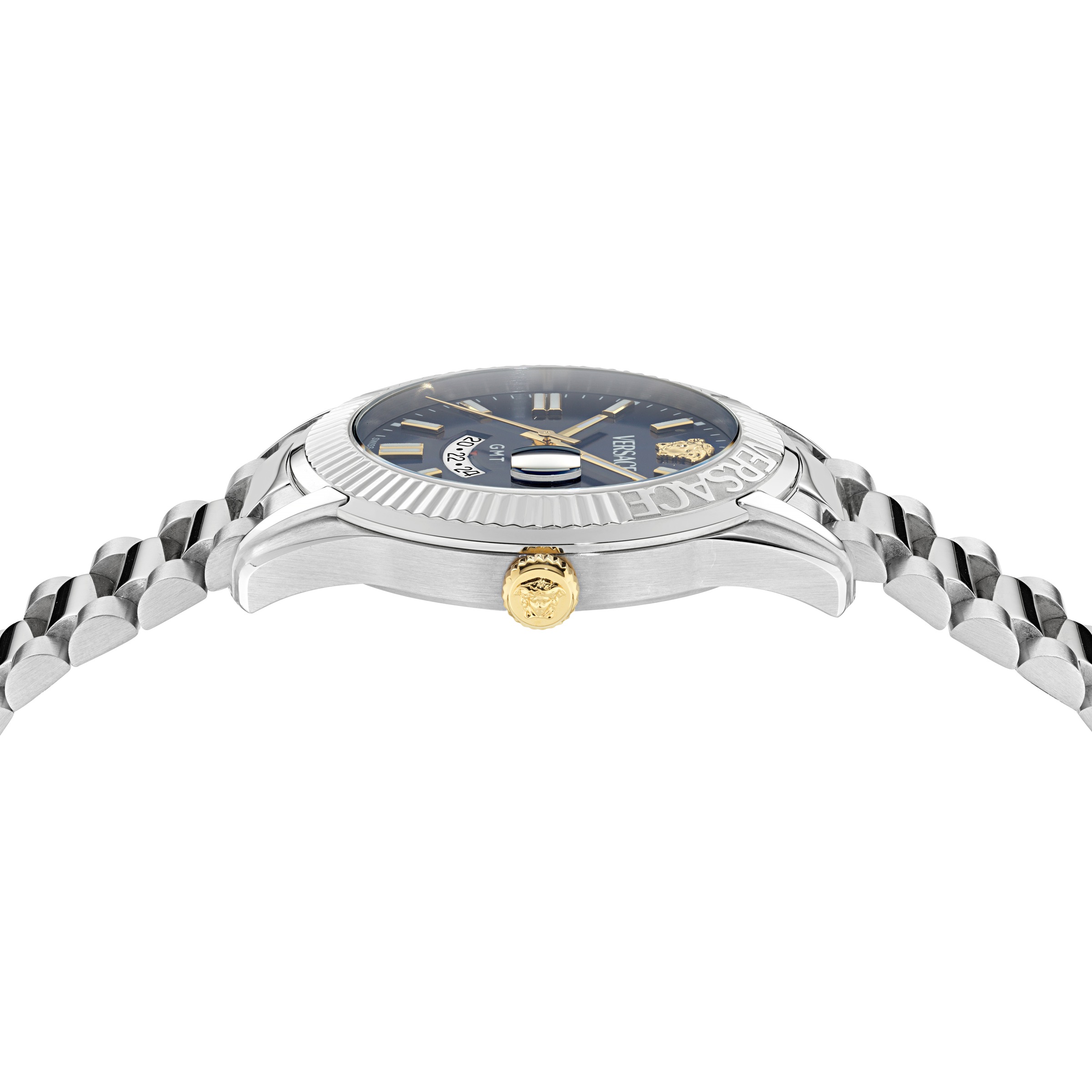 Versace Quarzuhr »APODIS« Armbanduhr, Herrenuhr, Swiss Made, Edelstahlarmband, analog, GMT