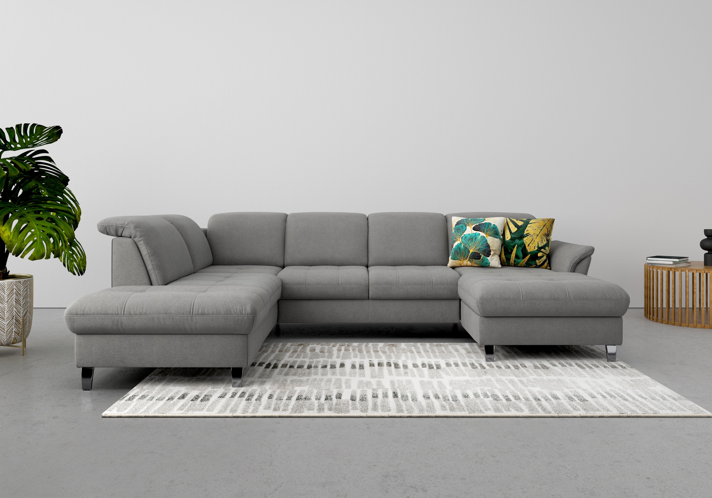 sit&more Wohnlandschaft "Maggiore U-Form" wahlweise mit Kopfteilverstellung, Schlaffunktion und Stauraum
