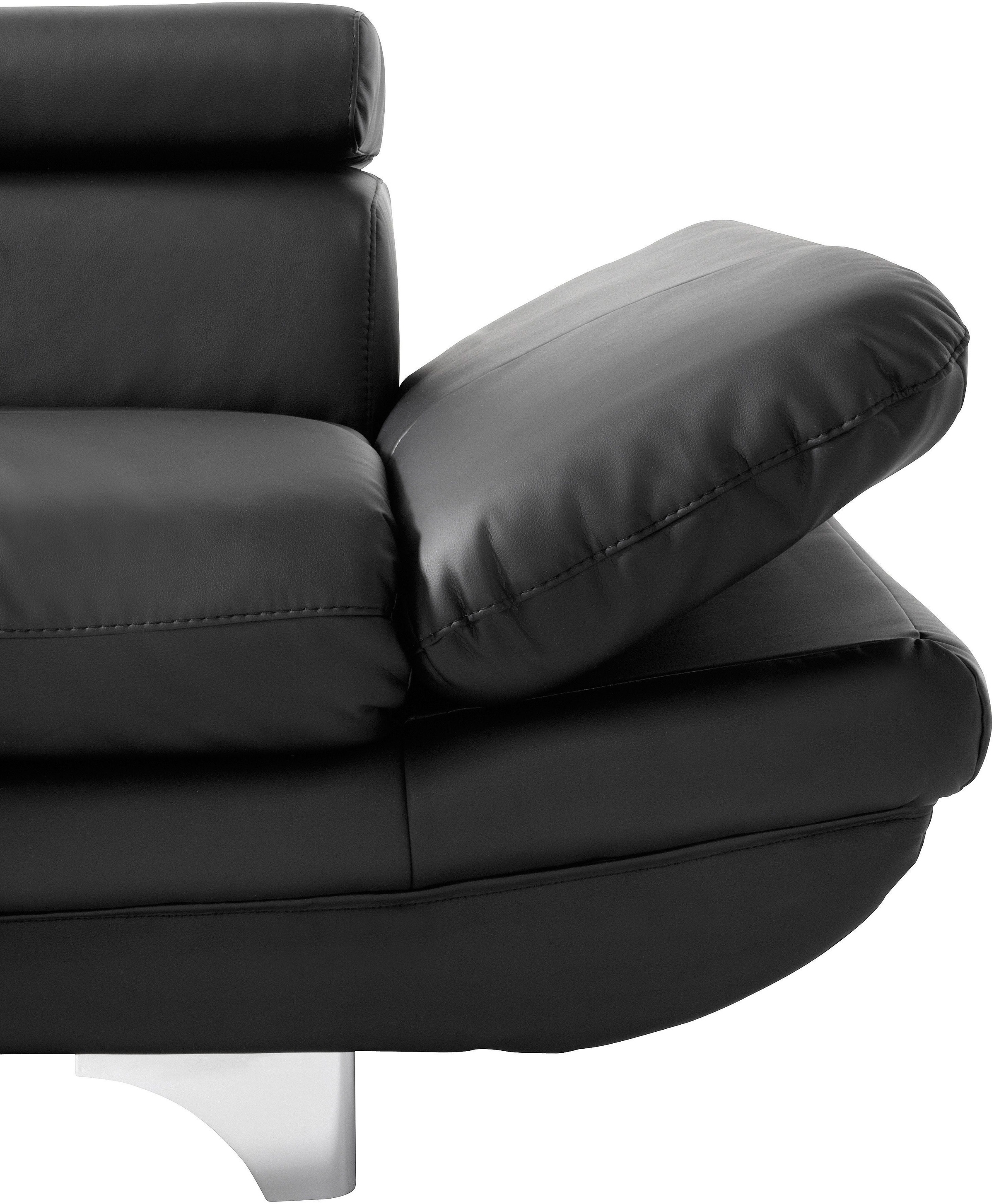 COTTA Polstergarnitur »Enterprise«, (Set), Set bestehend aus: 2-Sitzer mit Kopfteilverstellung & Hocker