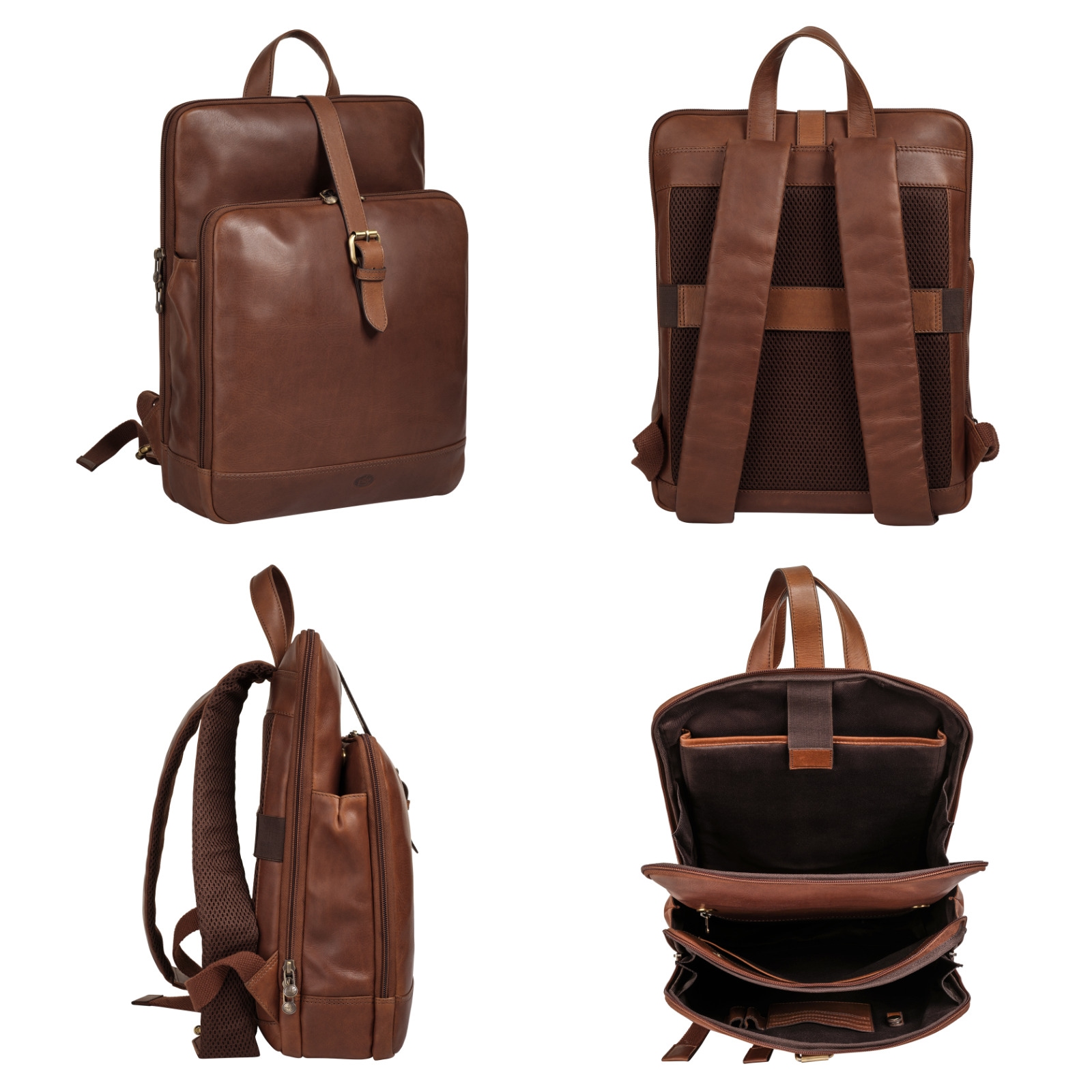 Piké Laptoprucksack, echt Leder
