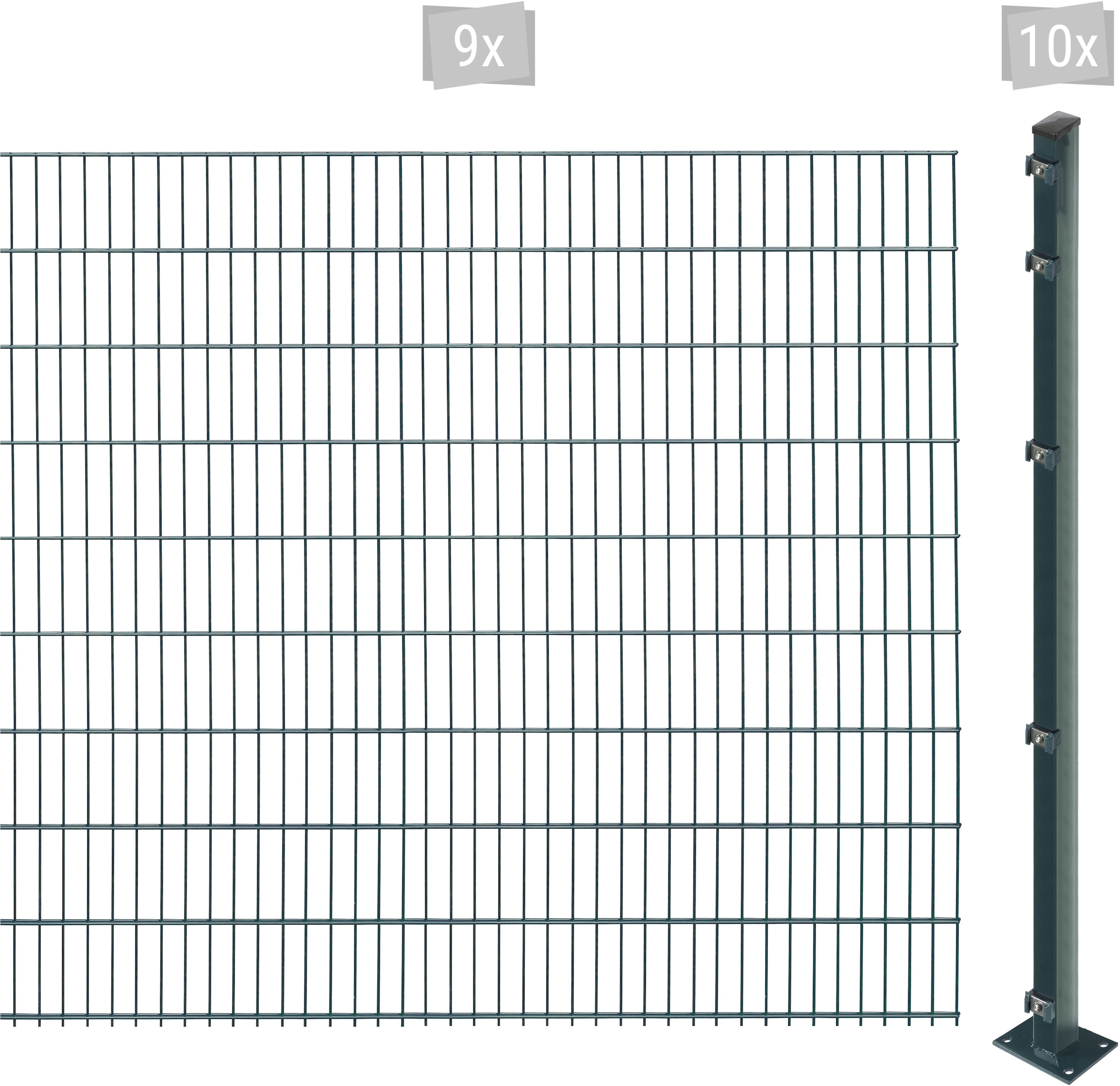 Arvotec Doppelstabmattenzaun "EASY 183 zum Aufschrauben", Zaunhöhe 183 cm, Zaunlänge 2 - 60 m