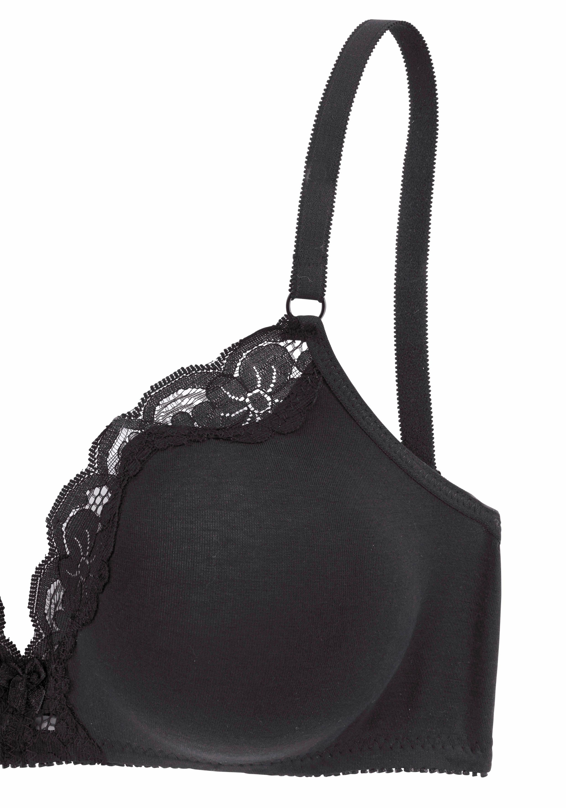 petite fleur Bralette-BH, (Packung, 2 Stück), ohne Bügel aus Baumwolle mit Spitze