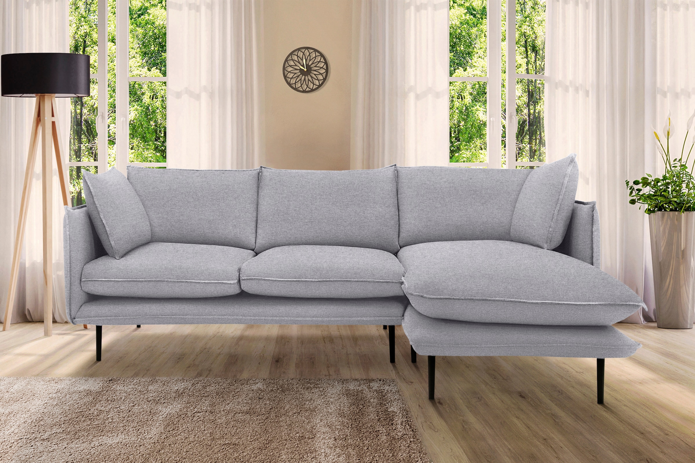 Home affaire Ecksofa "Somba L-Form" mit dickem Keder, Ottomane wahlweise li günstig online kaufen