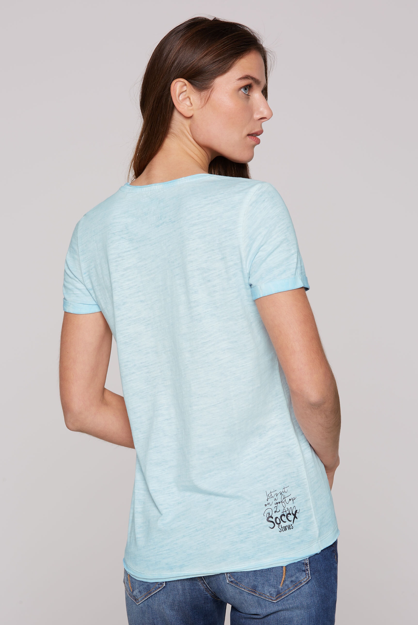 SOCCX Rundhalsshirt, mit offenen Kanten