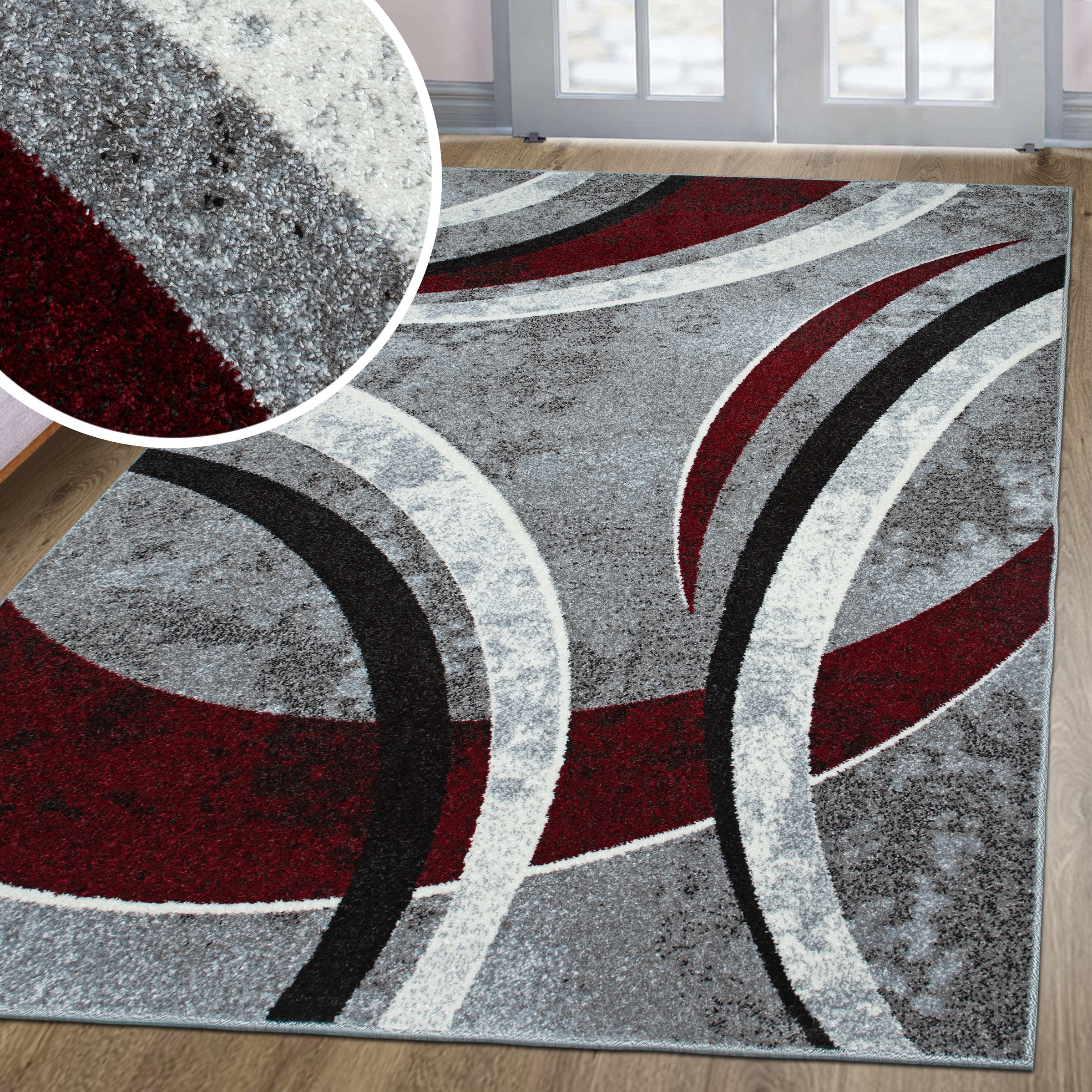 OTTO home Teppich »Flow, geometrisches Design« rechteckig 9 mm Höhe grafisch, abstrakt, elegant, Wohnzimmer, Schlafzimmer