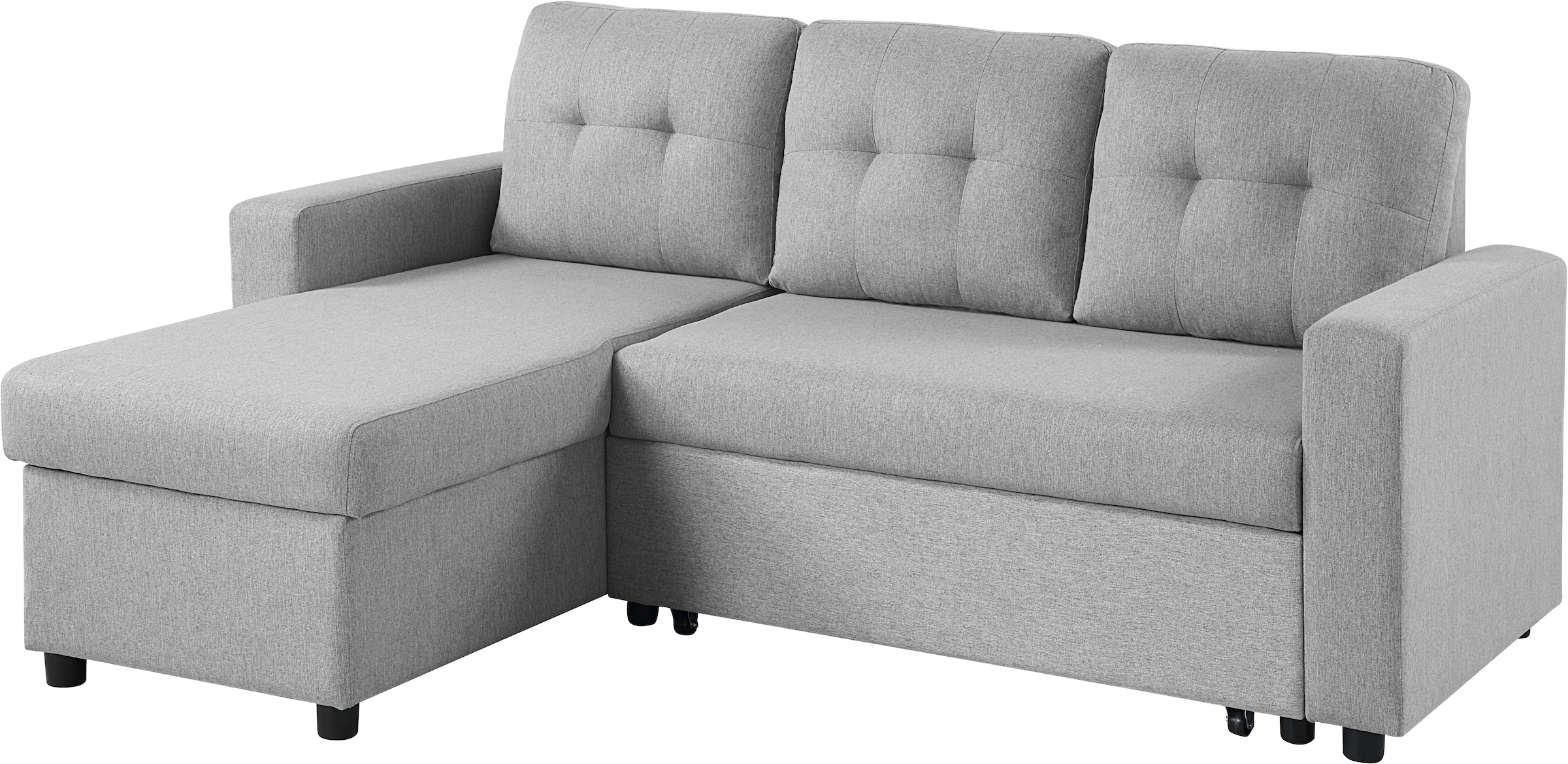 ATLANTIC home collection Ecksofa »Gino L-Form«, mit Schlaffunktion und Stauraum, Recamiere beidseitig montierbar