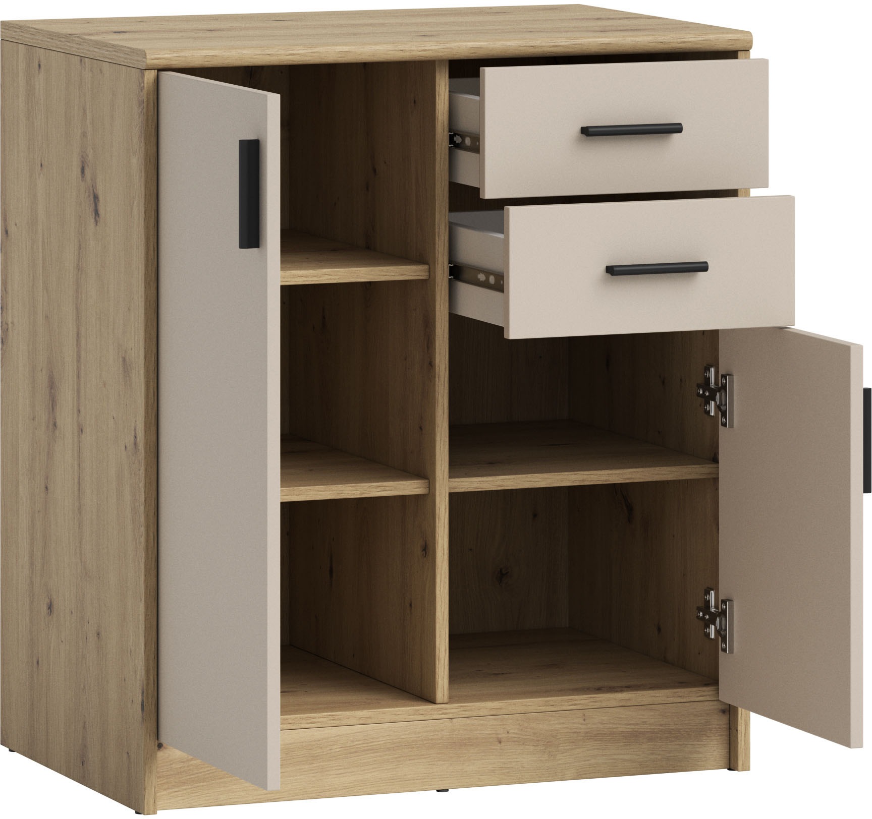 HBZ Sideboard »Nelly Kommode, BxHxT 74x86x50cm«, (1 St.), Breite 74cm, Einlegeböden verstellbar, foliert