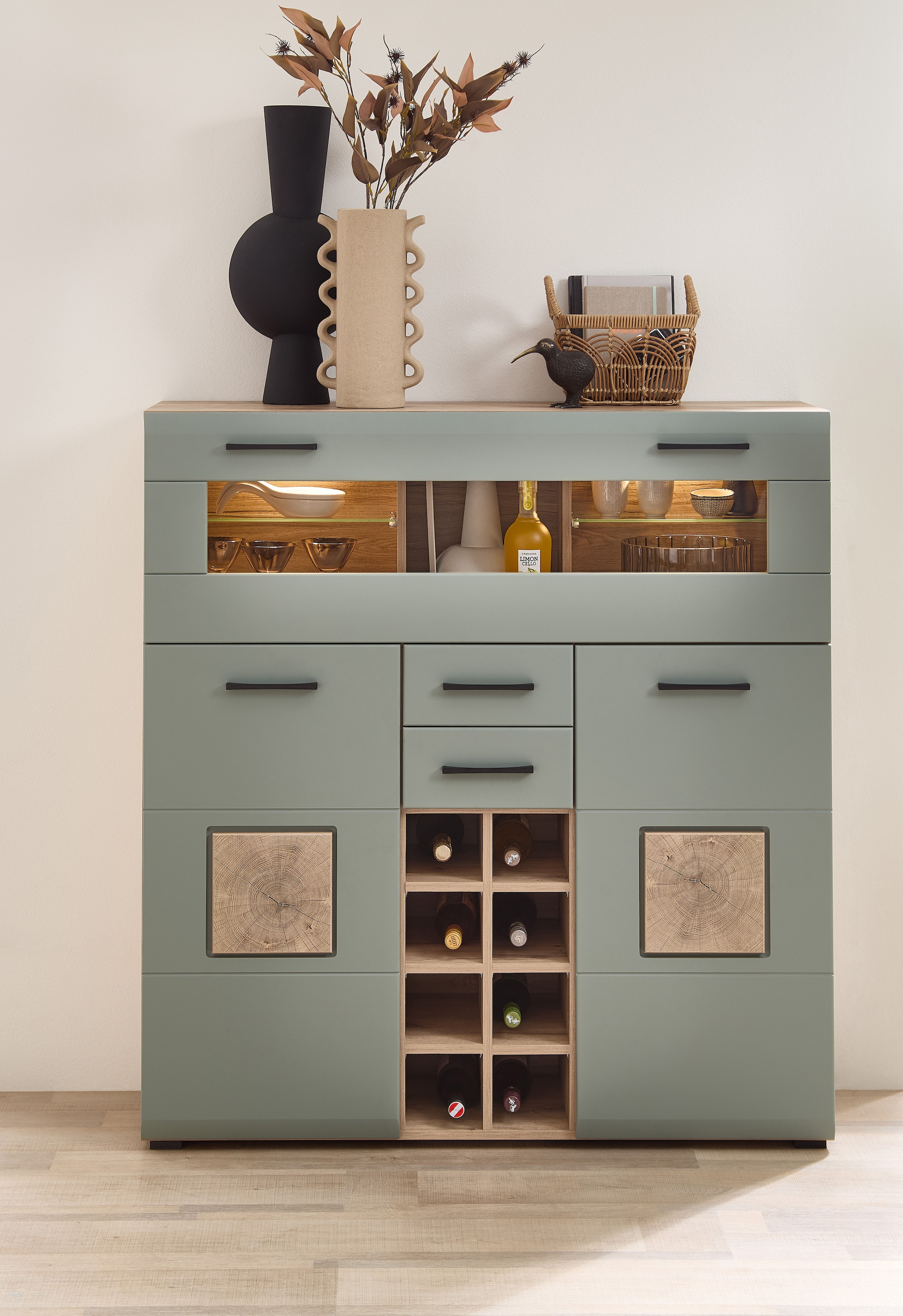 Innostyle Barschrank "FUN PLUS II", 2 Holztüren, 19 Fächer, 1 Klappe, Softc günstig online kaufen