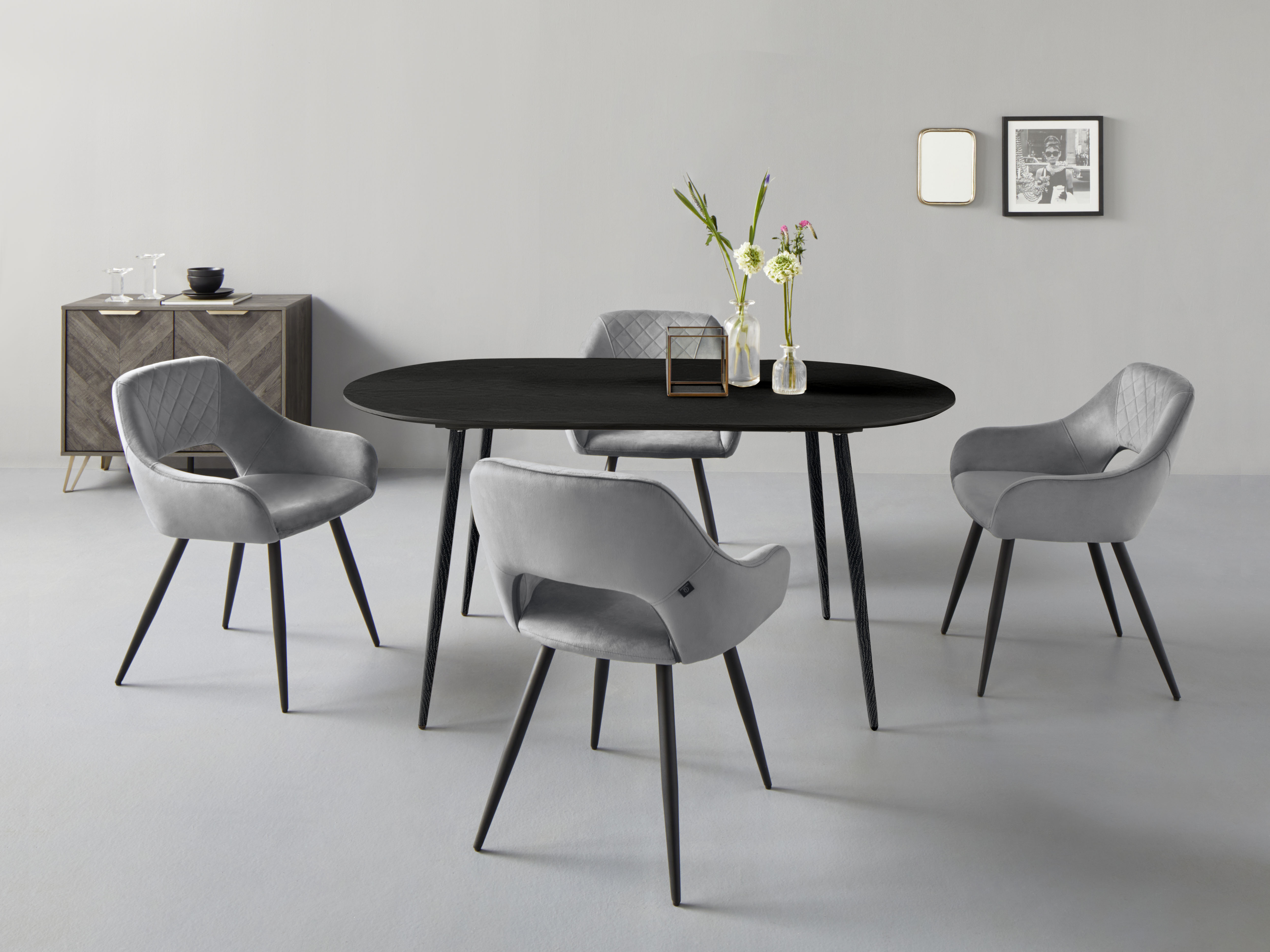OTTO home Esstisch "Eadwine, Ovaler Tisch, Küchentisch" Tischplatte aus MDF, verschiedene Größen und Farbvarianten