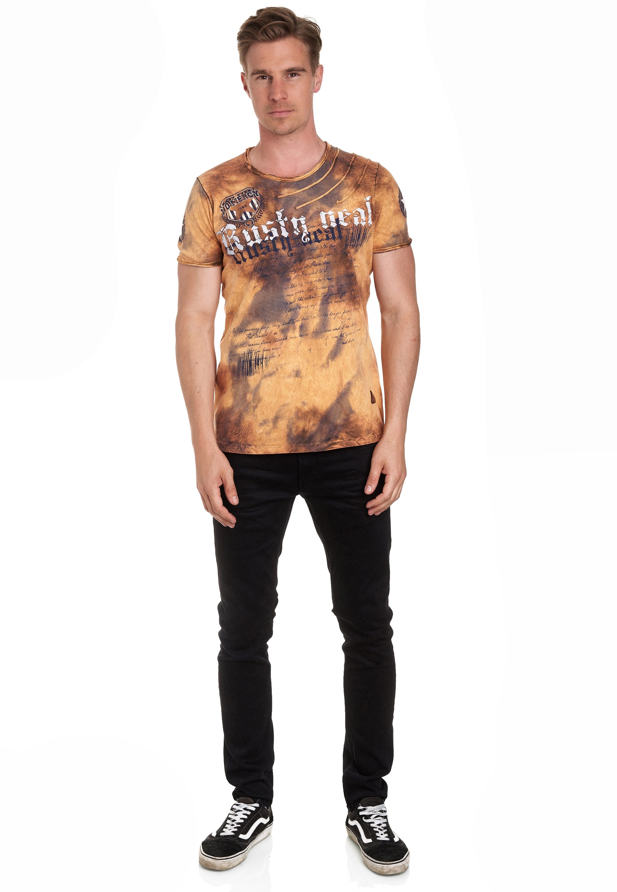 Rusty Neal T-Shirt mit toller Batik-Optik günstig online kaufen