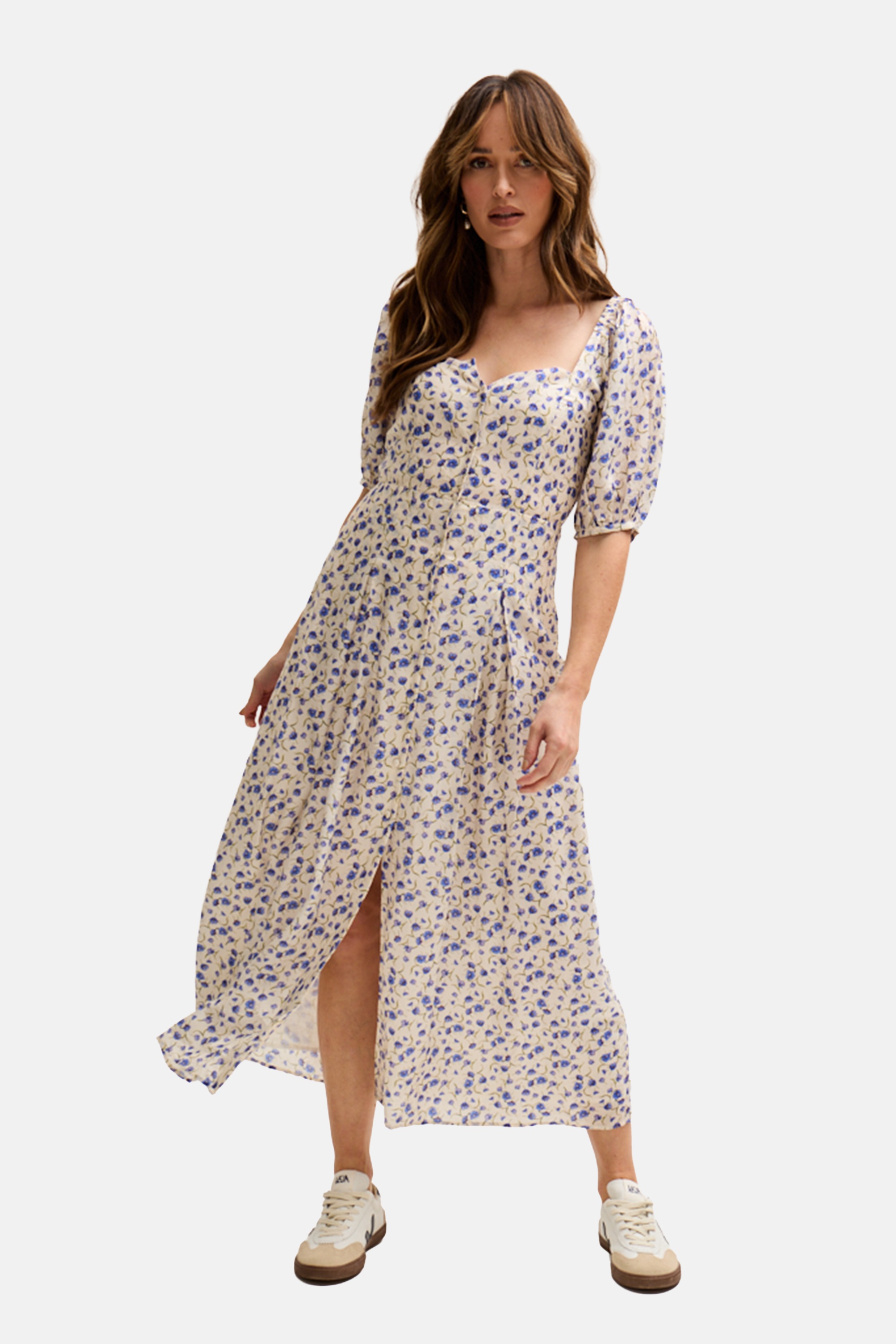 Lily and Lionel Midikleid »April Button Front Floral Print Midi Dress Damen«