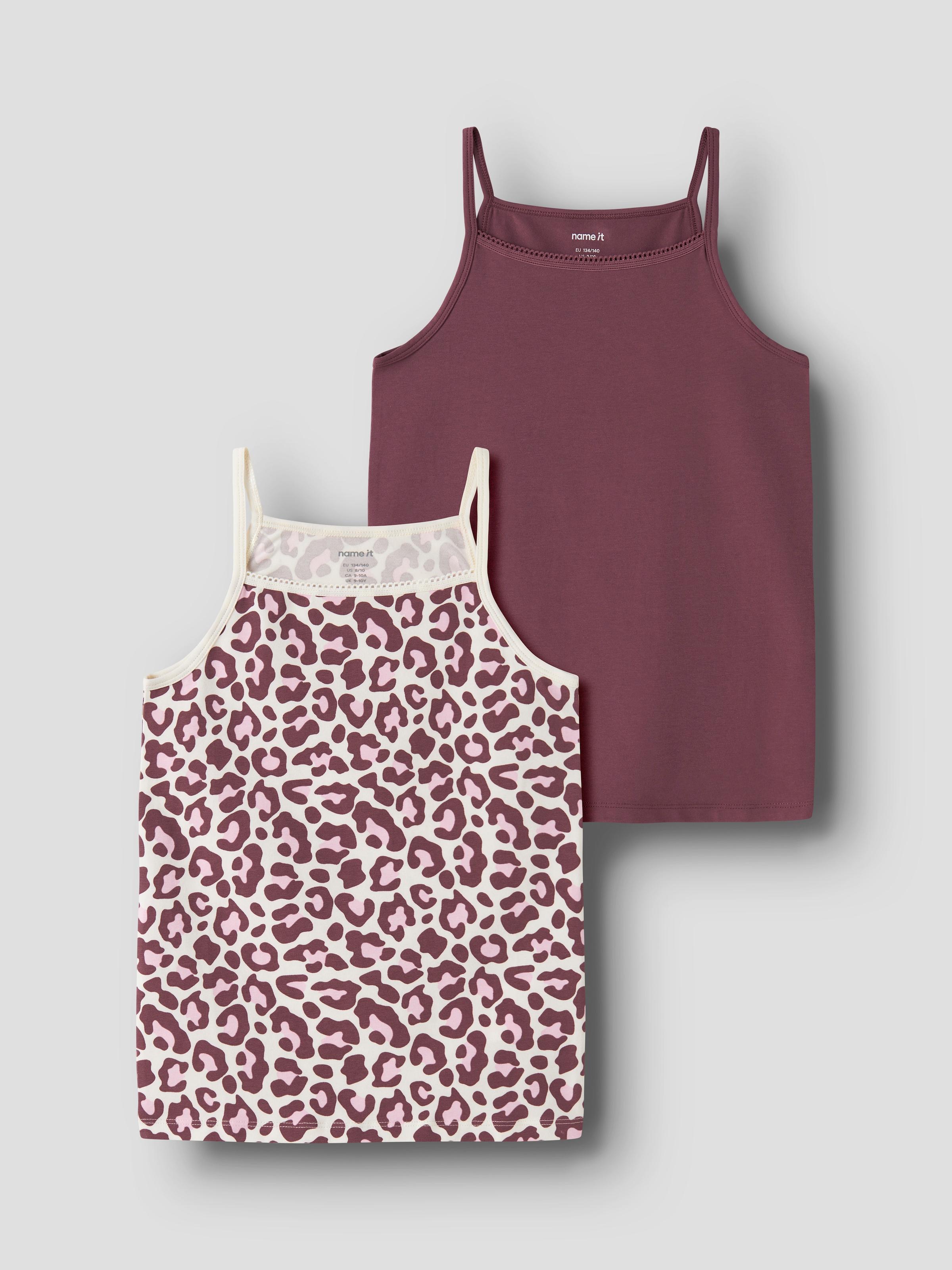 Name It Unterhemd »NKFSTRAP TOP 2P LEO NOOS« Packung, 2 Stk. Baumwollmischung