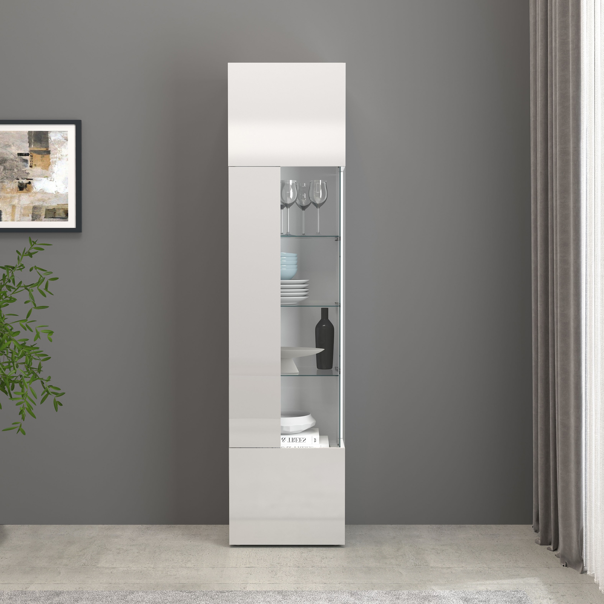 INOSIGN Vitrine »Egypt«, komplett hochglanz lackiert, 1 Glastür mit 3 Glasböden