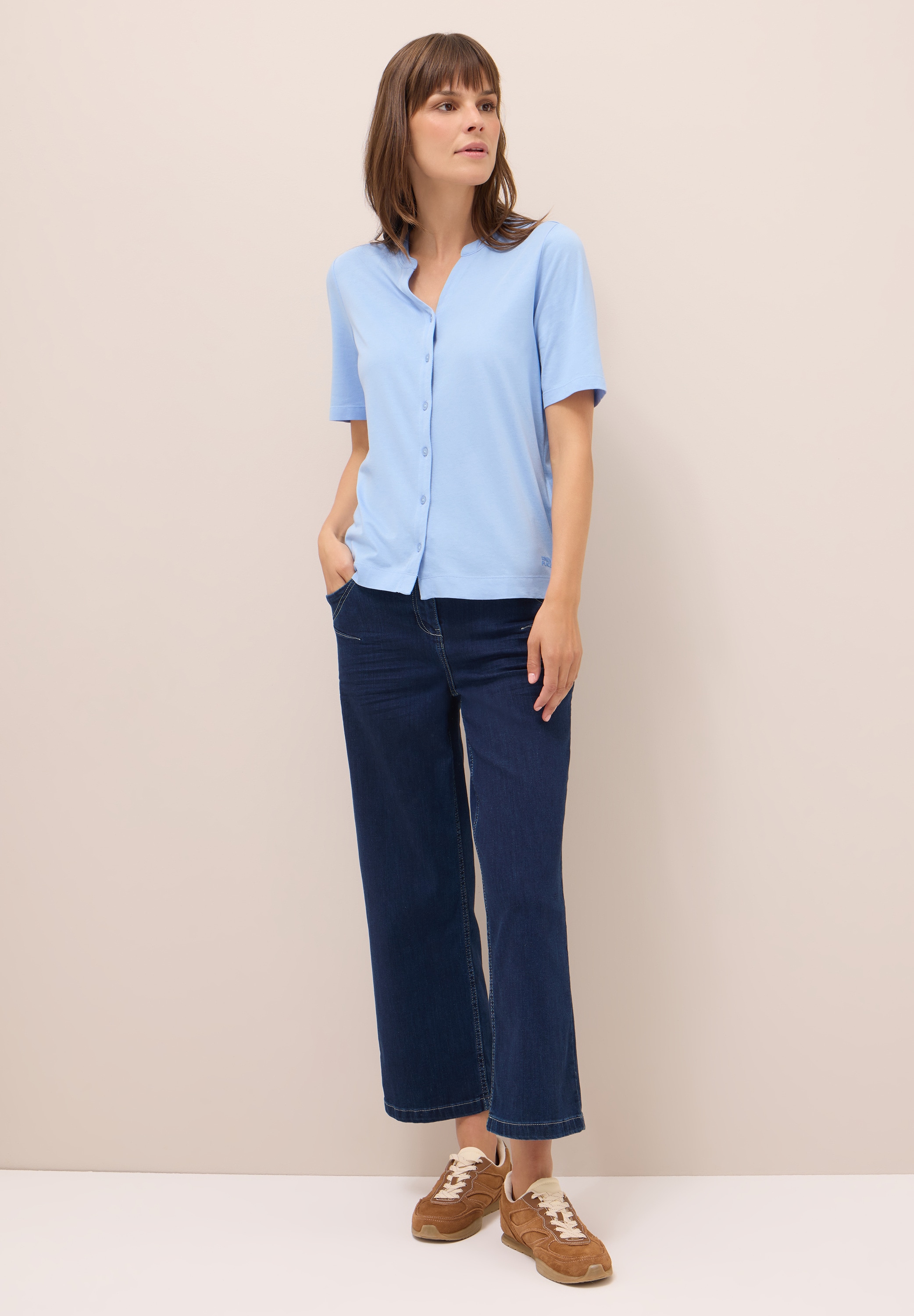 STREET ONE T-Shirt, aus Baumwolle mit Stretchante