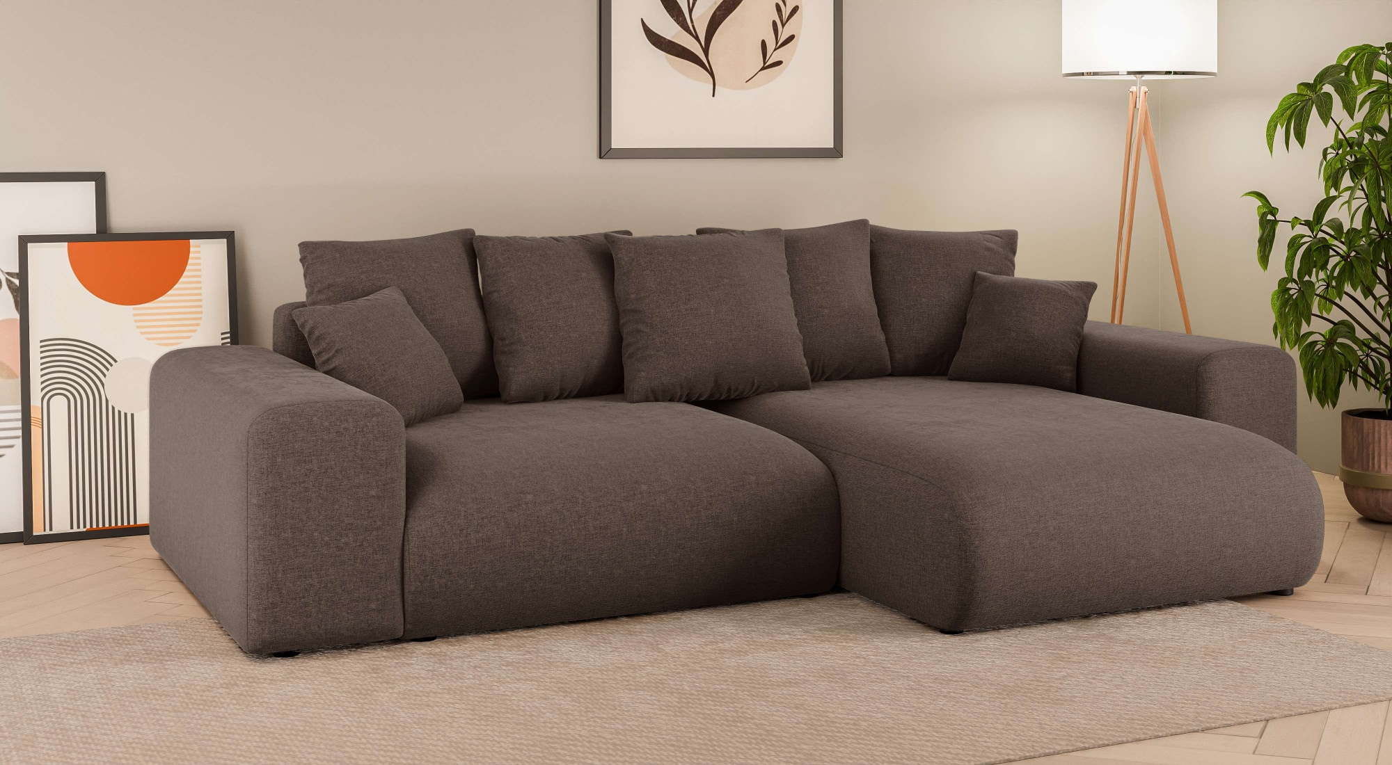 Home affaire Ecksofa "LAKESIDE mit Bettfunktion und Bettkasten, B/T/H 257/1 günstig online kaufen