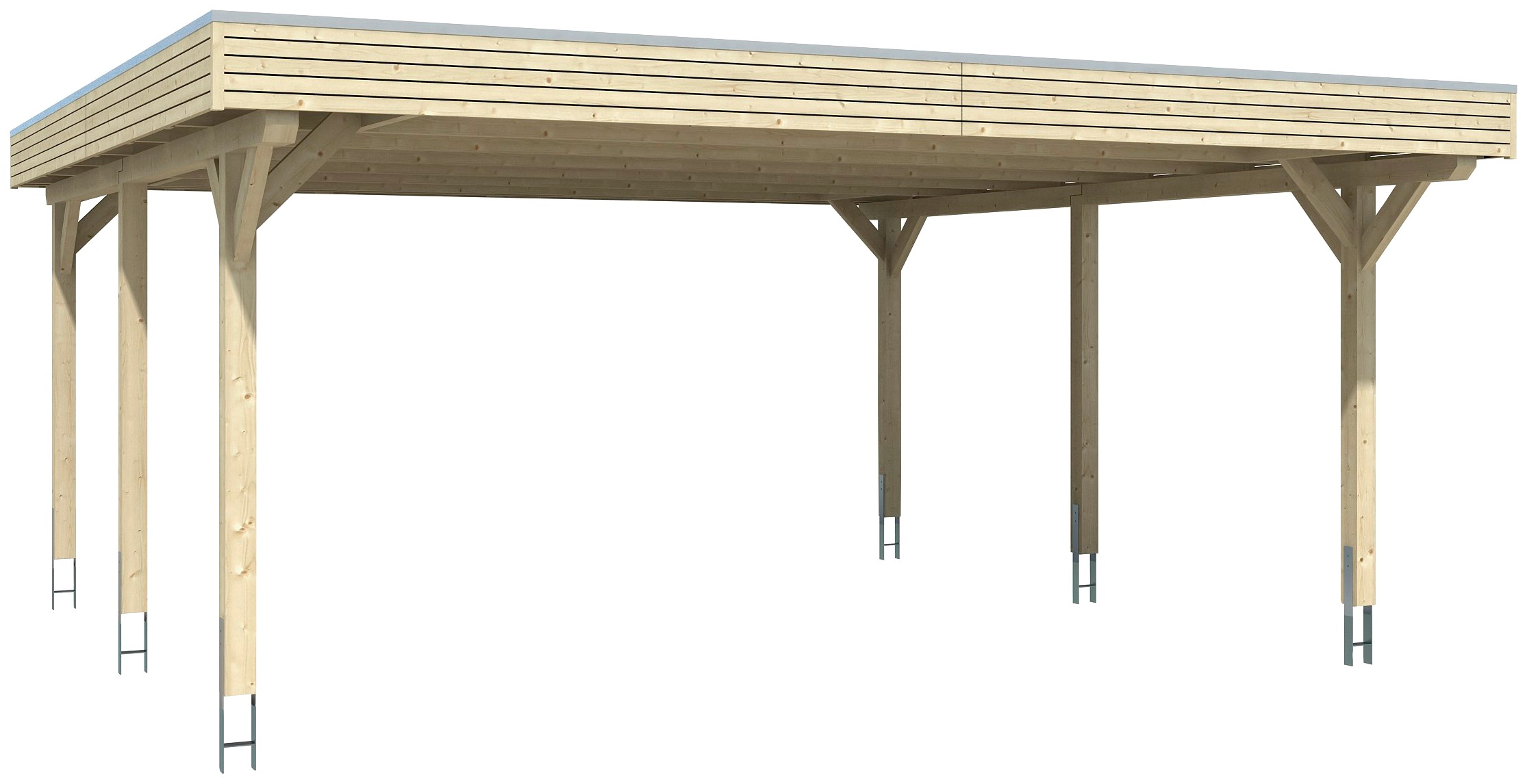 Skanholz Doppelcarport »Spessart«, Leimholz-Nordisches Fichtenholz, 550 cm, hellbraun
