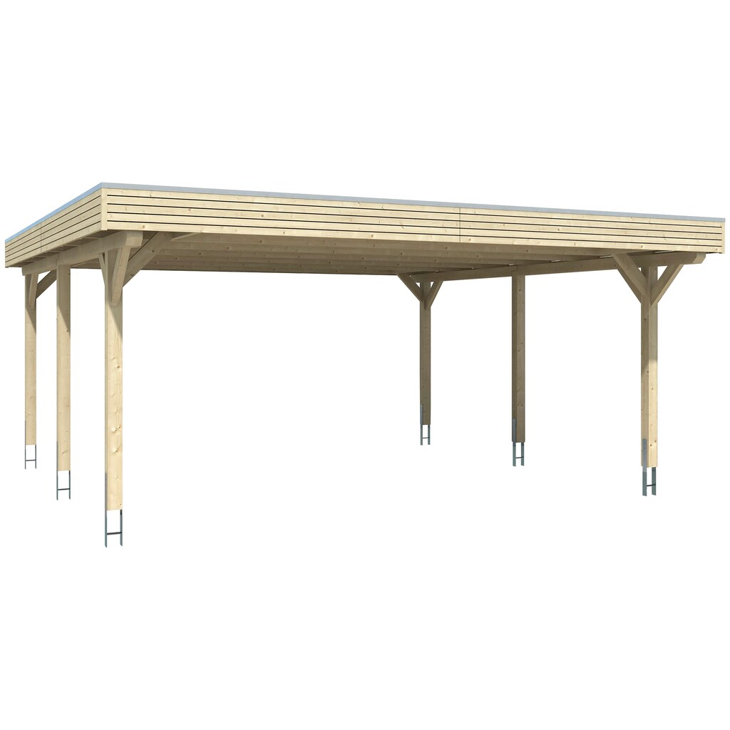 Skanholz Doppelcarport »Spessart«, Leimholz-Nordisches Fichtenholz, 550 cm, hellbraun