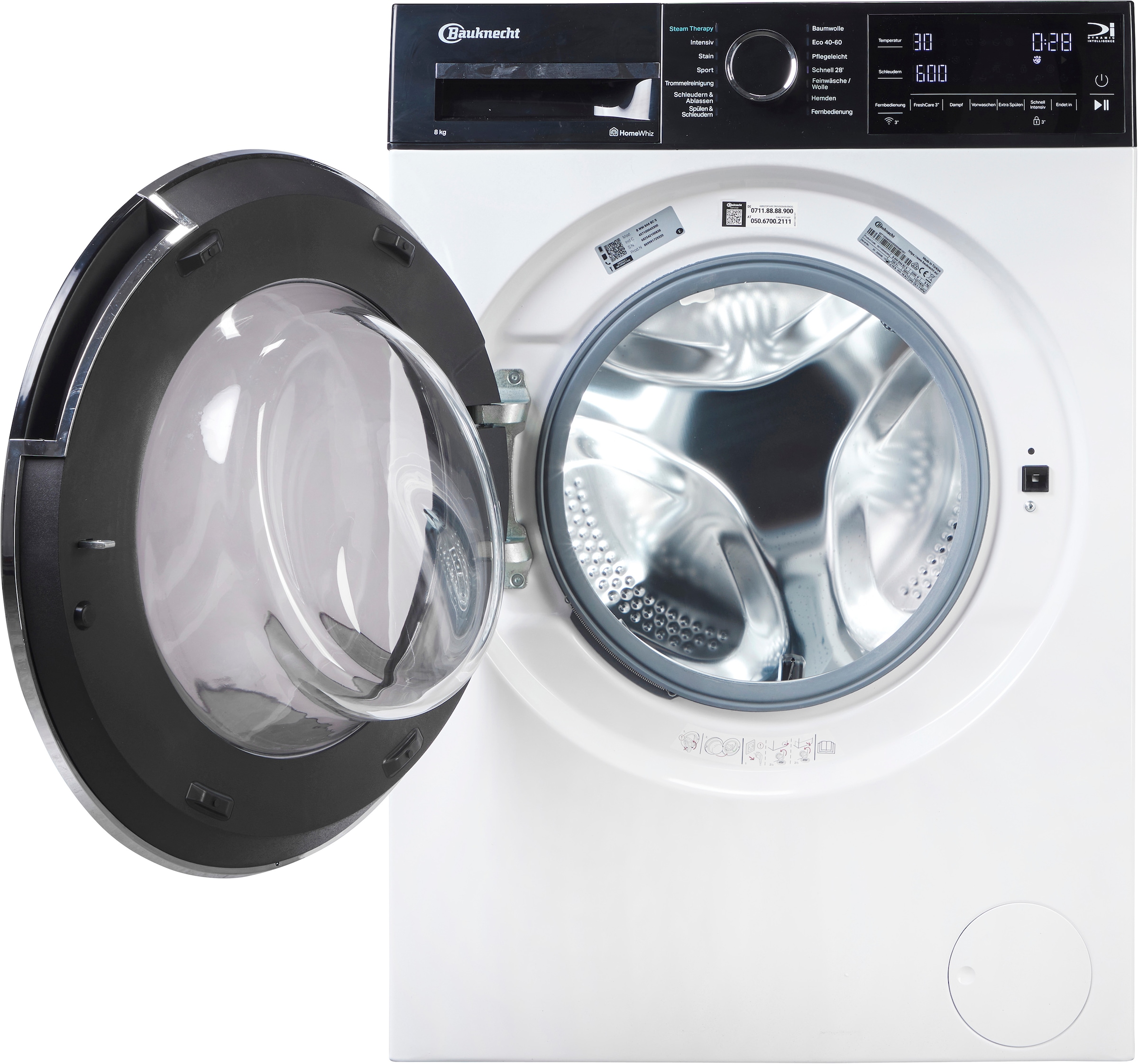 BAUKNECHT Waschmaschine »B WM 8A6 BC S« 8 kg 1400 U/min Adaptive Wash – Intelligente Anpassung 
für perfekte Waschergebnisse