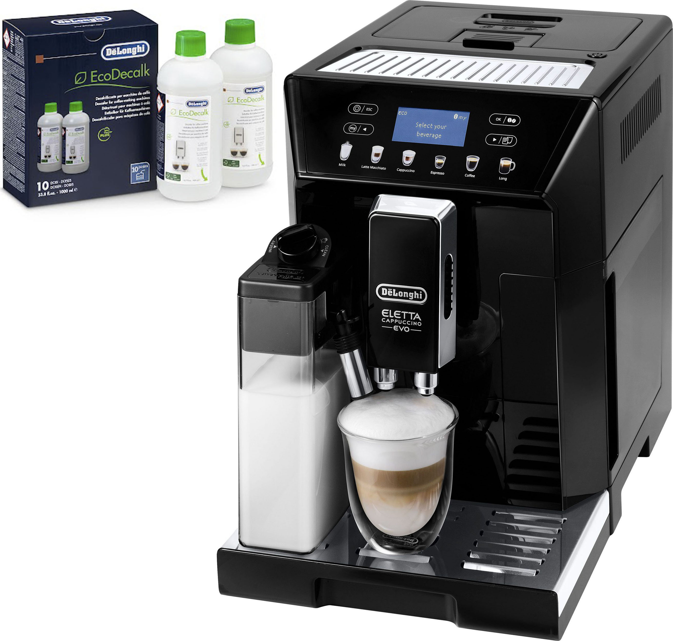 Kaffeevollautomat »ECAM 46.860.B Eletta Evo, schwarz«, inkl. Pflegeset im Wert von €...