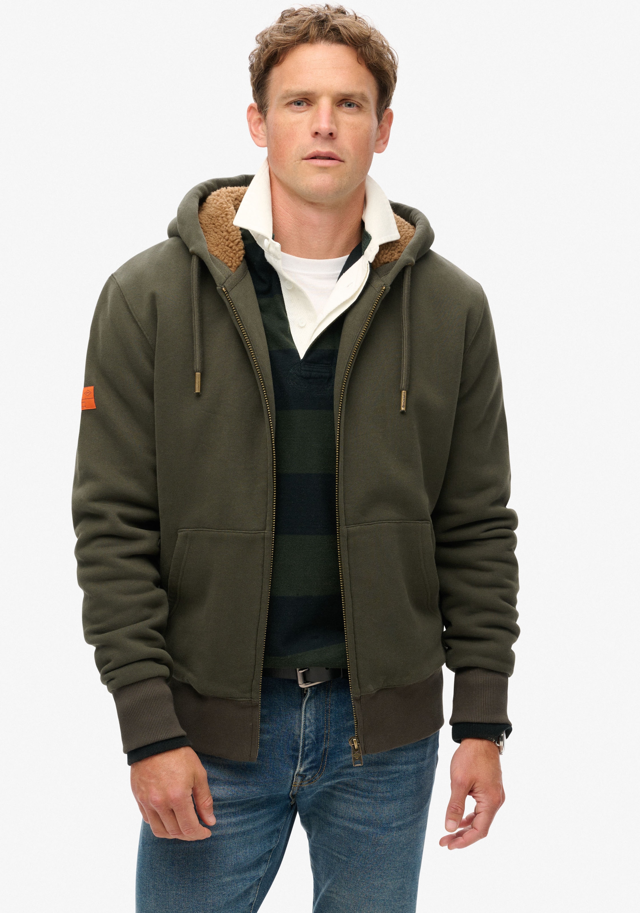 Superdry Kapuzensweatjacke "Borg Lined Ziphood"