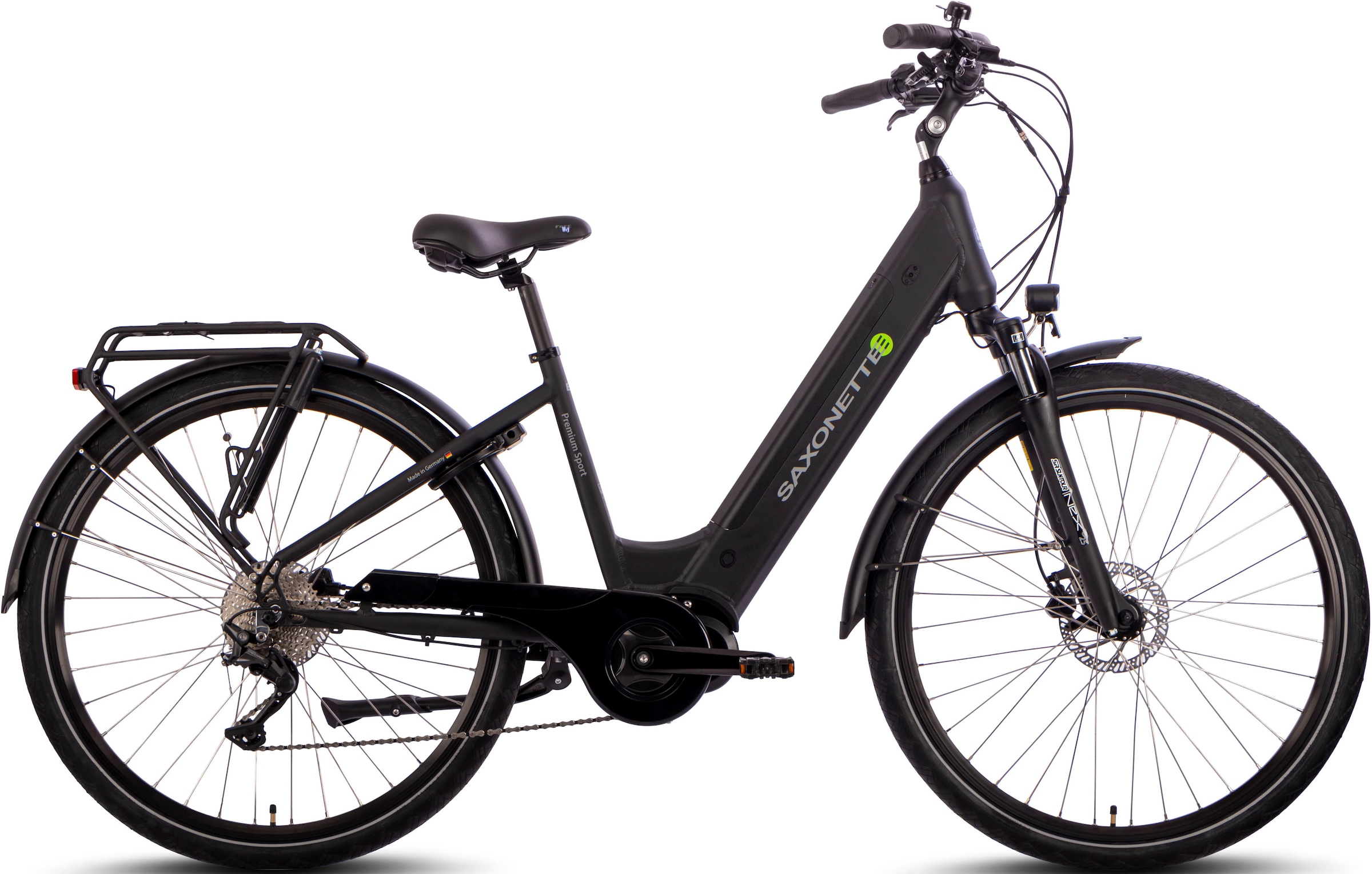 SAXONETTE E-Bike »Premium Sport (Wave)«, 10 Gang, Mittelmotor 250 W, Pedelec, Elektrofahrrad für Damen u. Herren, Trekkingrad