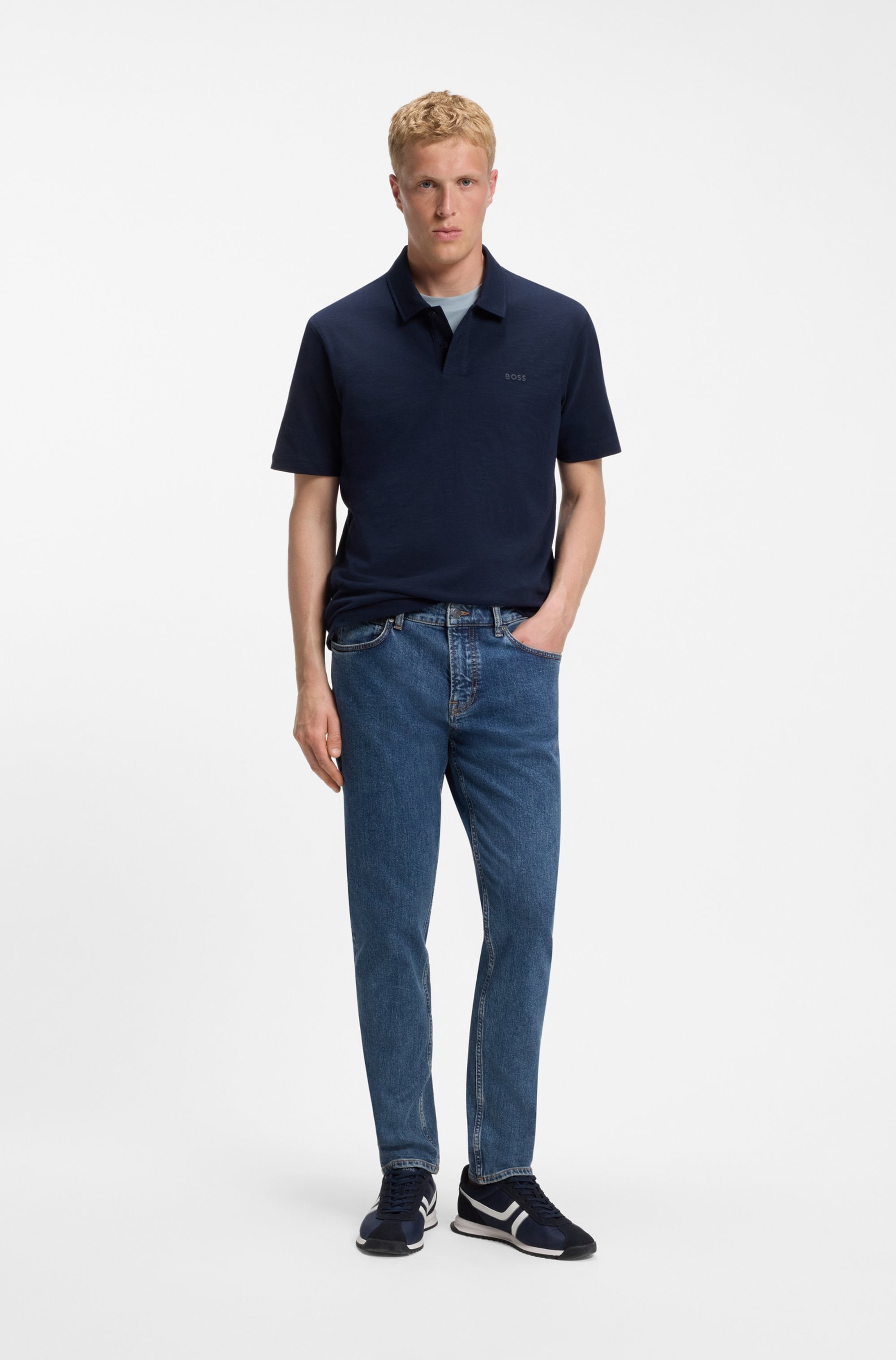 BOSS ORANGE 5-Pocket-Jeans »ONYX BO« Tapered Fit, Stretch-Denim, used washed