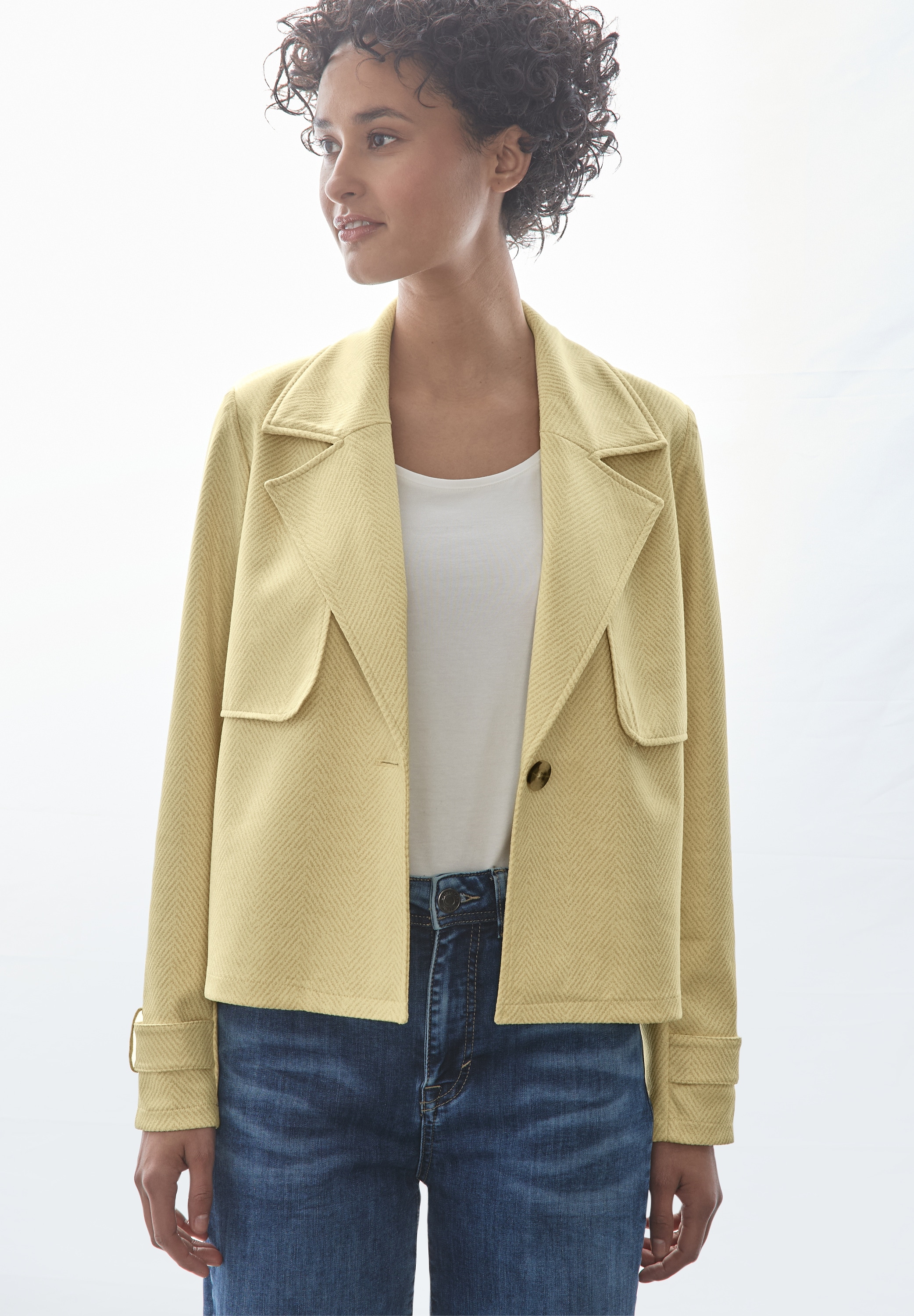 STREET ONE Lederimitatjacke ohne Kapuze mit Reverskragen