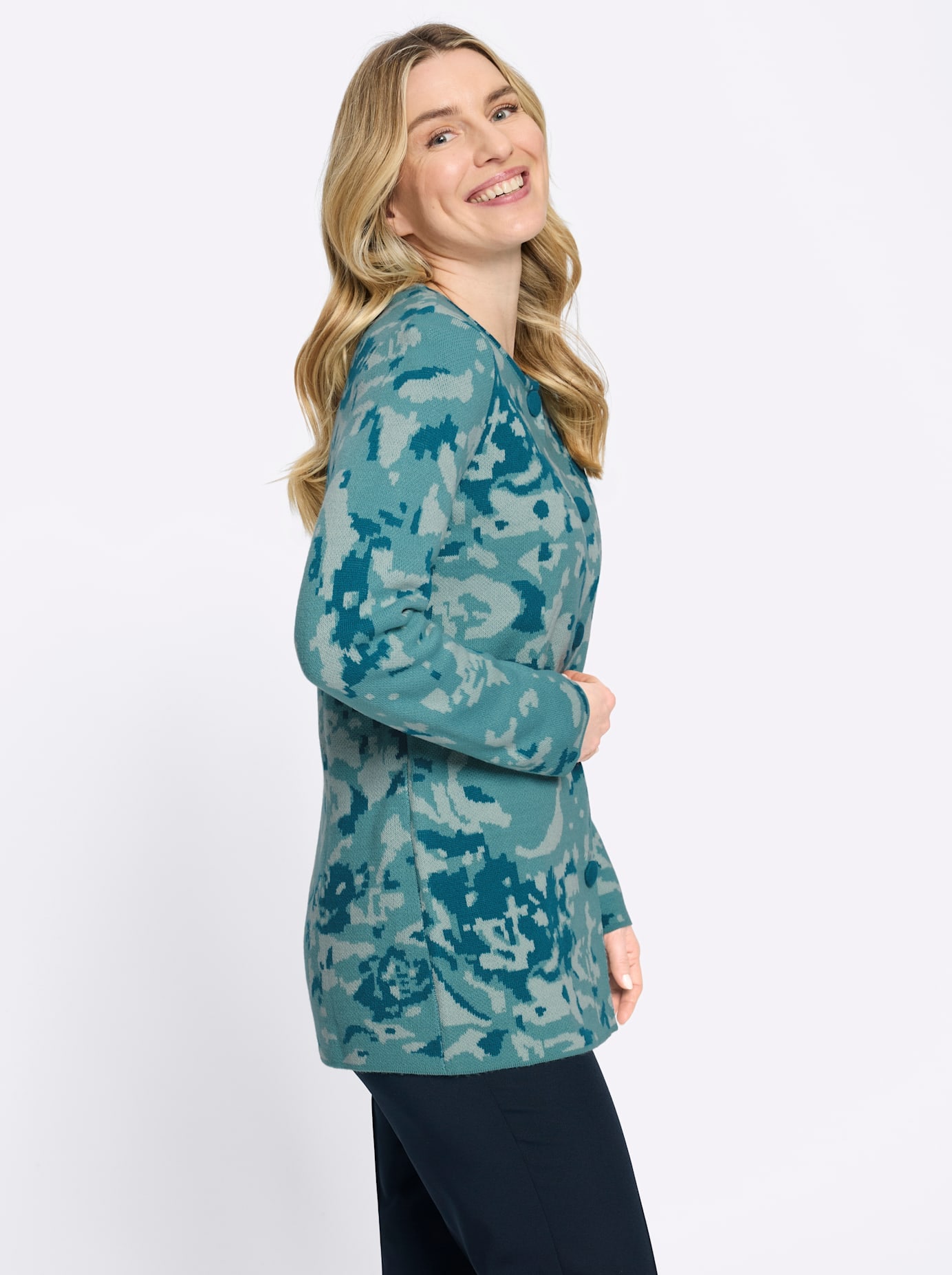 Classic Basics Jacquardstrickjacke