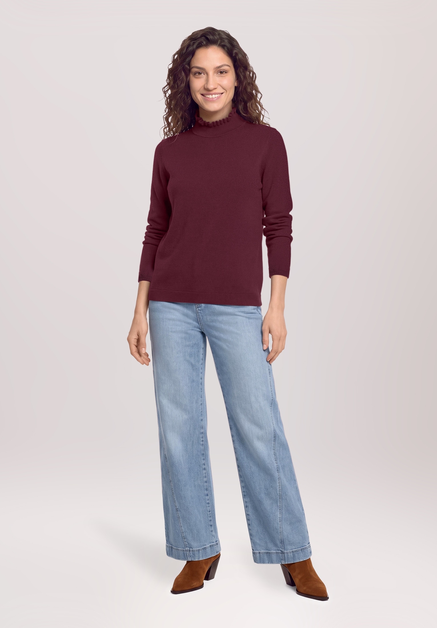 Cartoon Strickpullover "Damen mit Rüschen" 1
