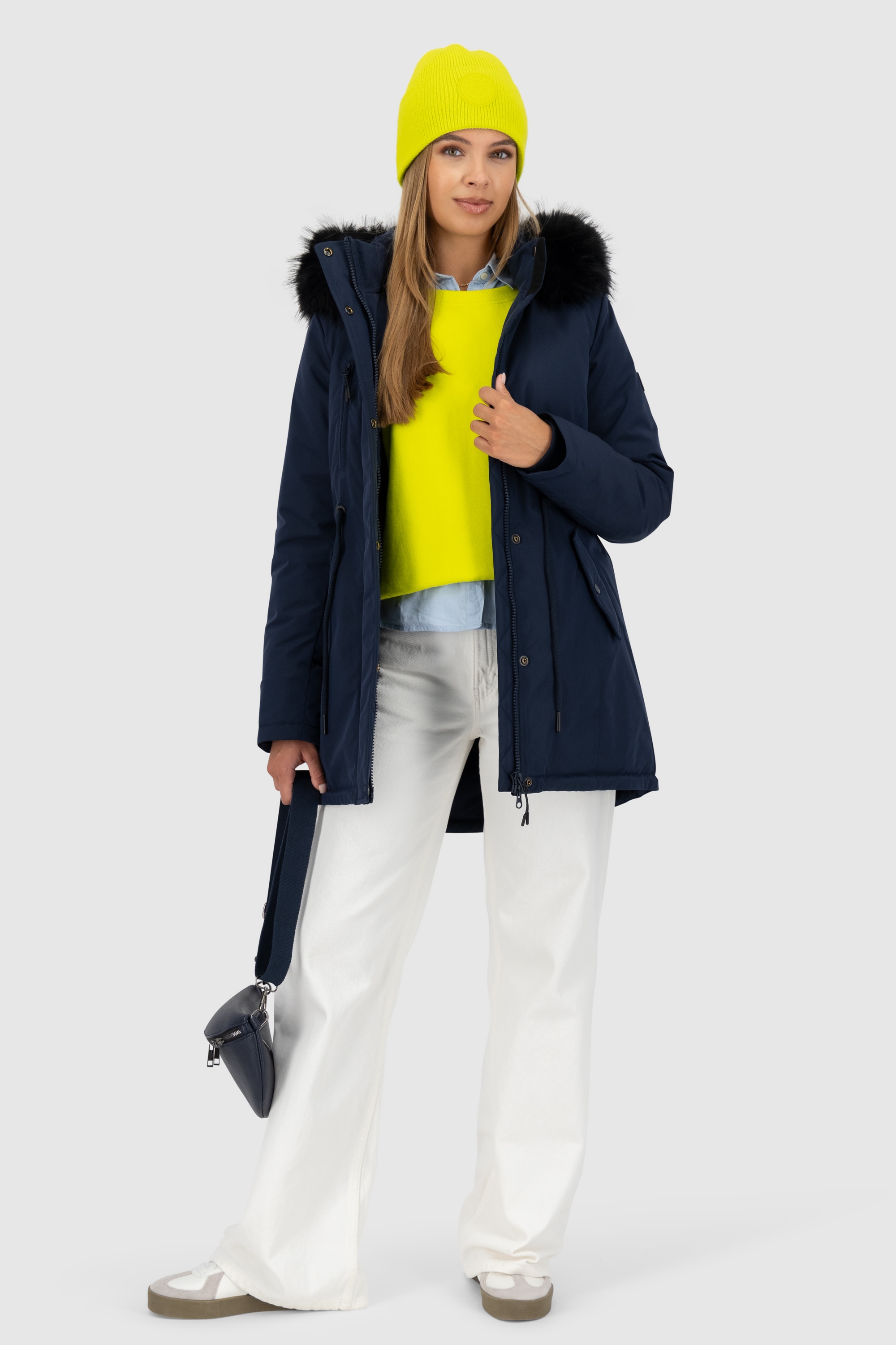 Alife & Kickin Winterjacke »Damen KierseyAK A«, Kurzer Mantel mit weichem Teddy-Innenfutter und abnehmbarer Kapuze