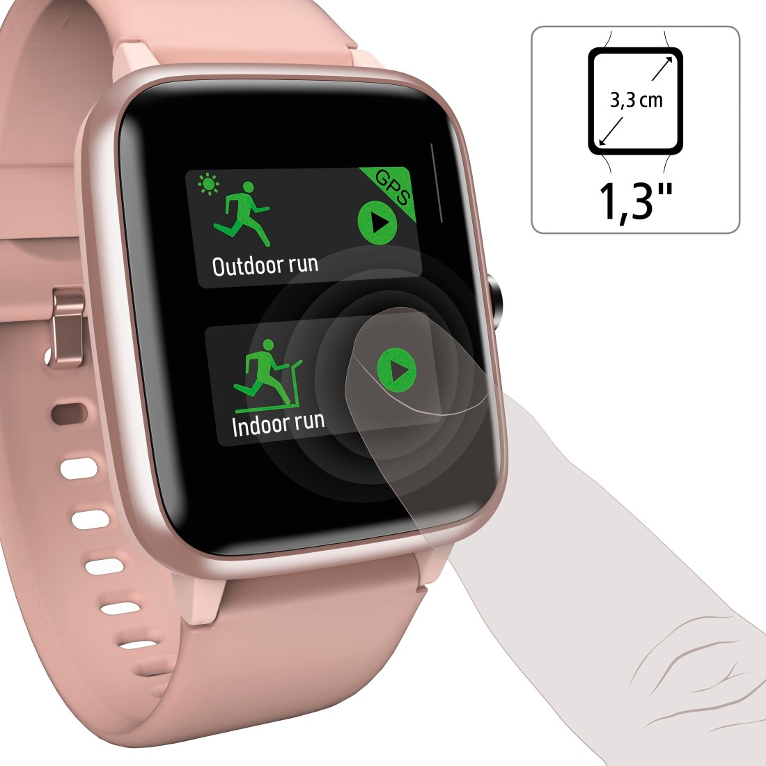 Hama Smartwatch »Fitnesstracker "5910"«, (wasserdicht, integriertes GPS, Herzfrequenz, Schrittzähler, Kalorien)