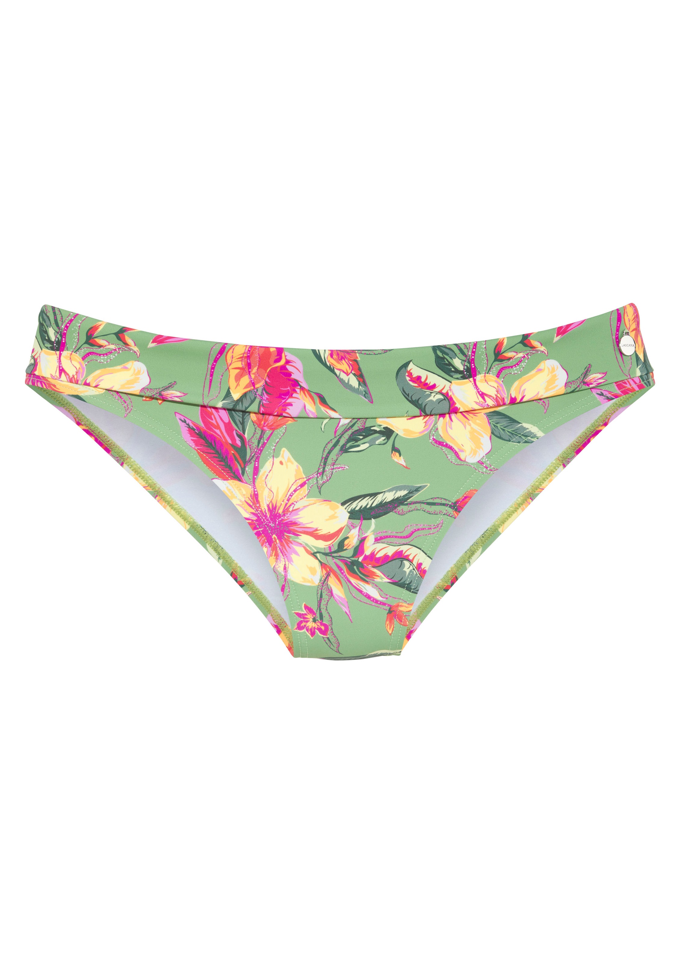 LASCANA Bikini-Hose "Malia", mit Umschlagbund mit tropischem Print günstig online kaufen