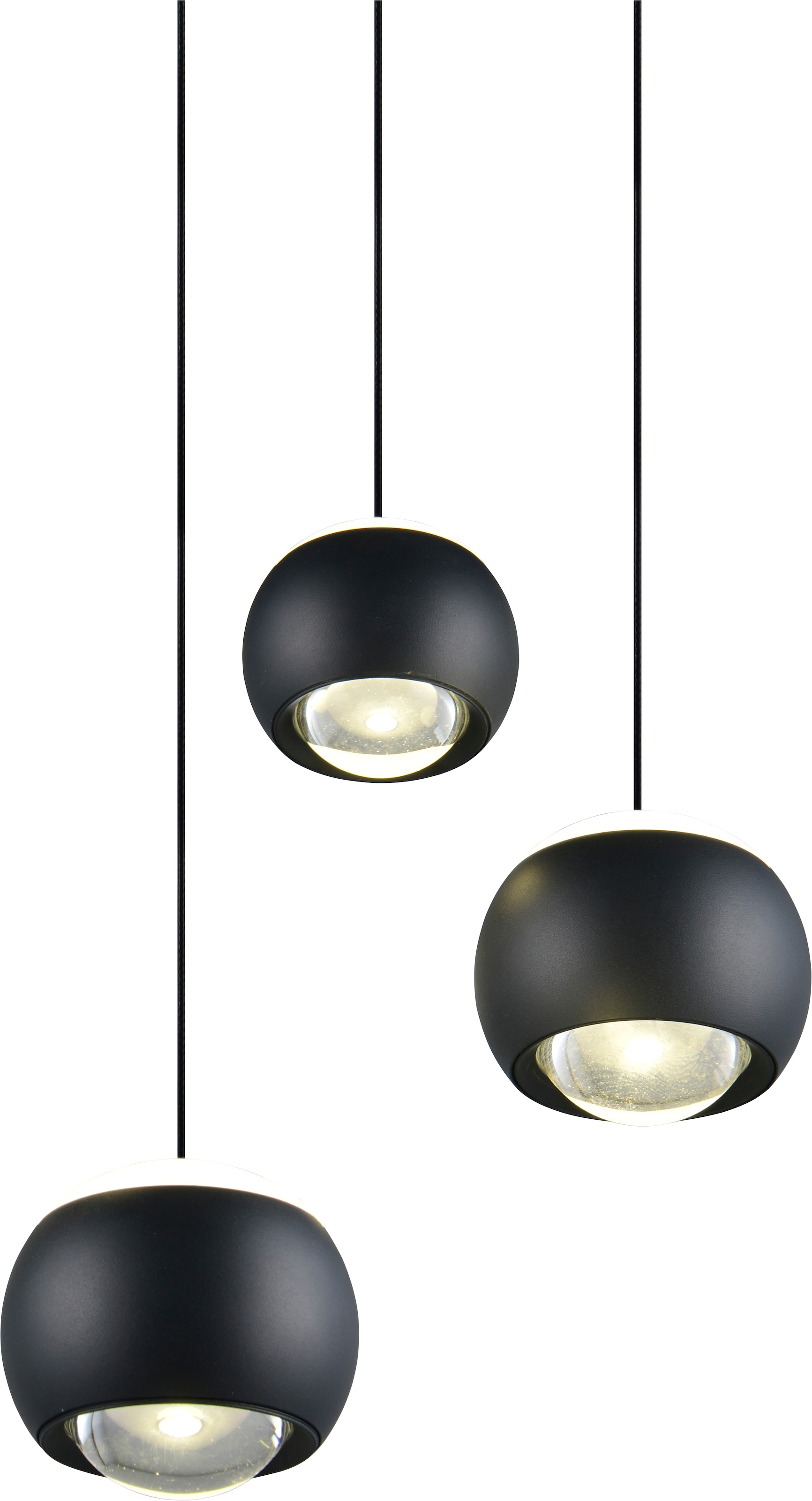 Musterring LED Pendelleuchte »CANNON, 3-flammige LED Hängelampe 5W 500Lumen 2300-4000K CCT« LED-Board 1 Stk. Farbwechsler | warmweiß - kaltweiß mit Fernbedienung, stufenlos höhenverstellbar max 195cm dimmbar Memory