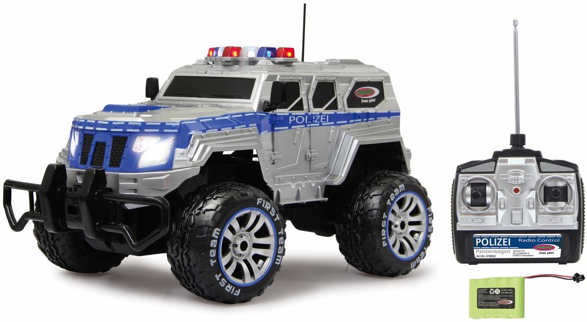 "RC-Monstertruck JAMARA ""Polizei Panzerwagen"", blau (blau, silberfarben), Fernlenkfahrzeuge, KinderB:39cm H:21cm T:23cm, Kunststoff, B:39cm H:21cm