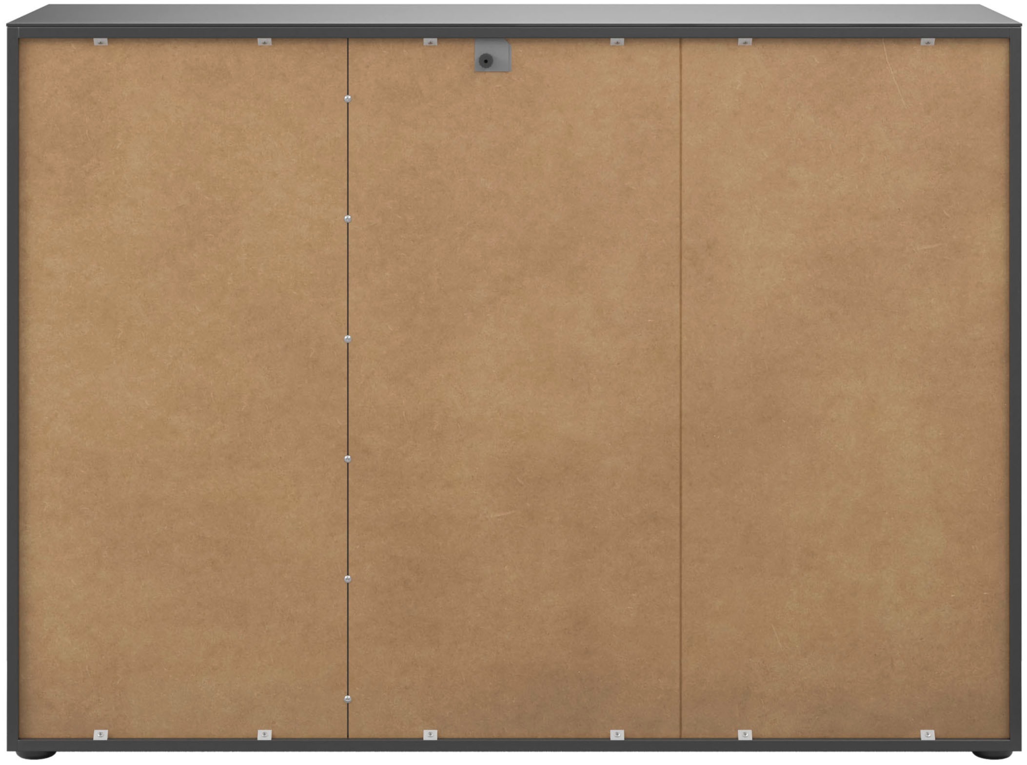 Thumbnail - Manjana Möbel Kommode "mit Chrom oder Schwarz matten Metallgriffen & Glasfront, Soft-Close" melaminbeschichteter Korpus,...