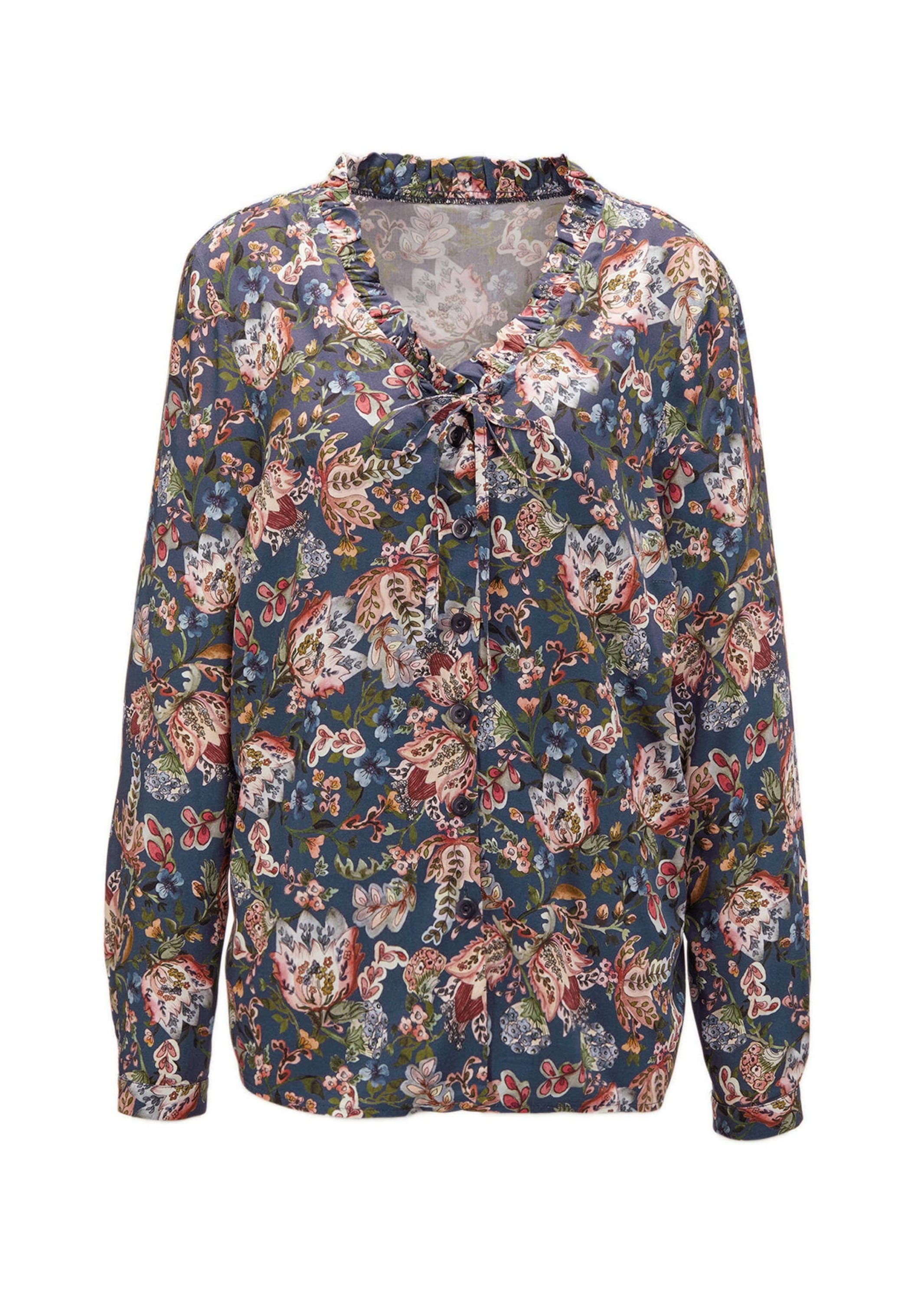 GOLDNER Druckbluse "Druckbluse mit raffinierter Ausschnittlösung" günstig online kaufen