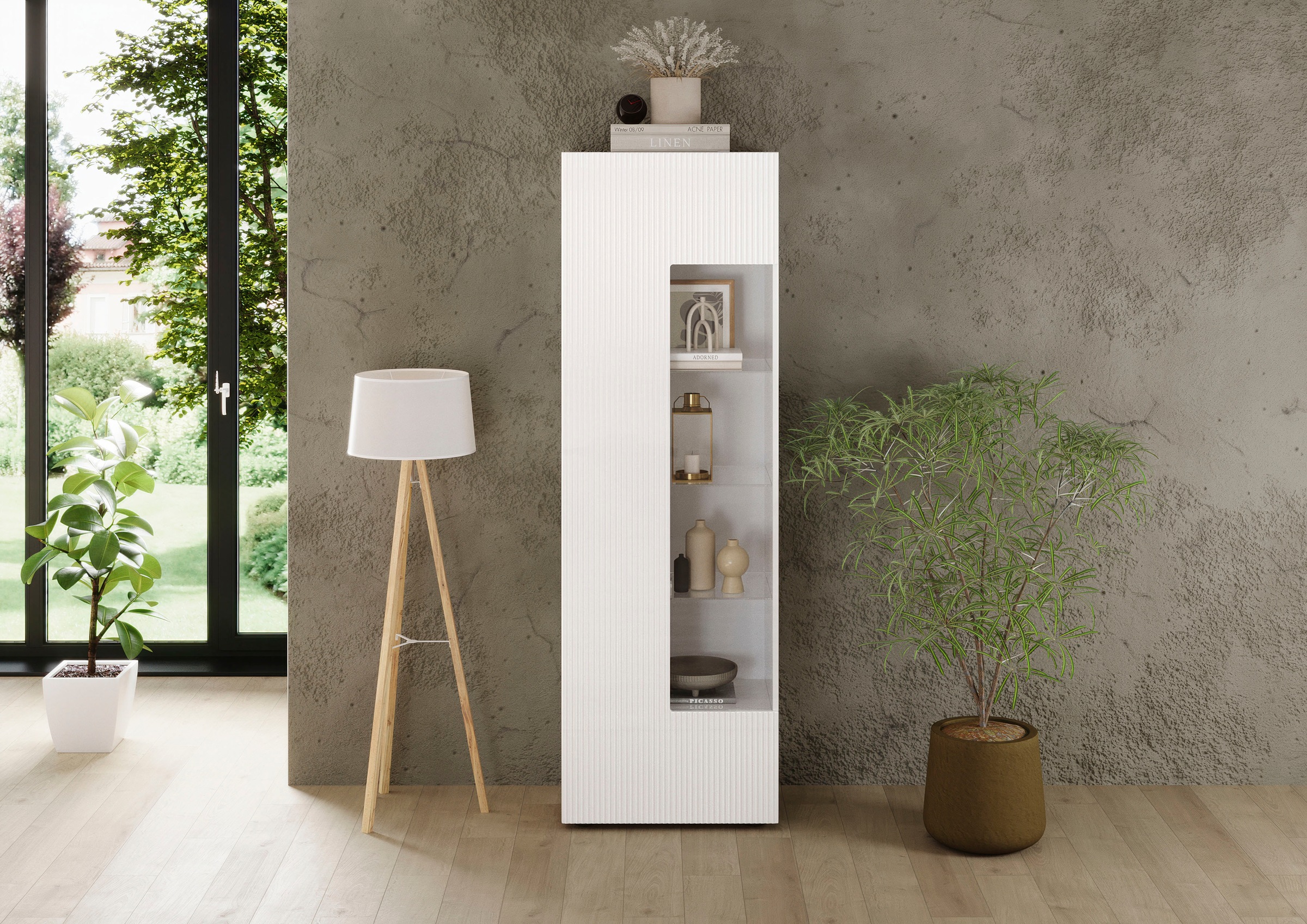 Home affaire Vitrine "RIO, Höhe 187 cm, Hochschrank mit 1 Tür, Anrichte, St günstig online kaufen