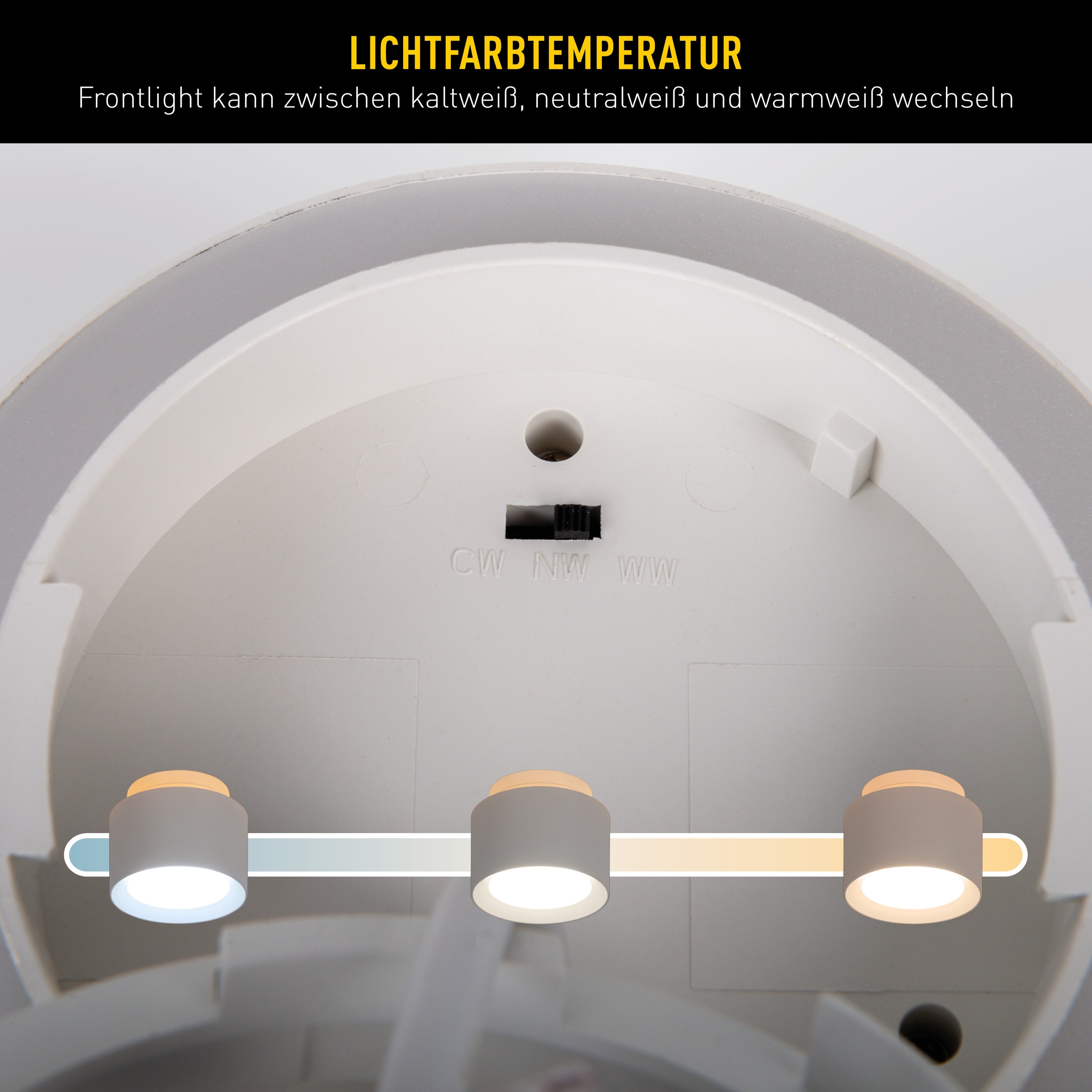 näve LED Deckenleuchte »Trimes« LED-Modul 1 Stk. warmweiß - kaltweiß rund, dimmbar, CCT per Schiebeschalter, Nachtlicht, Backlight, Memory