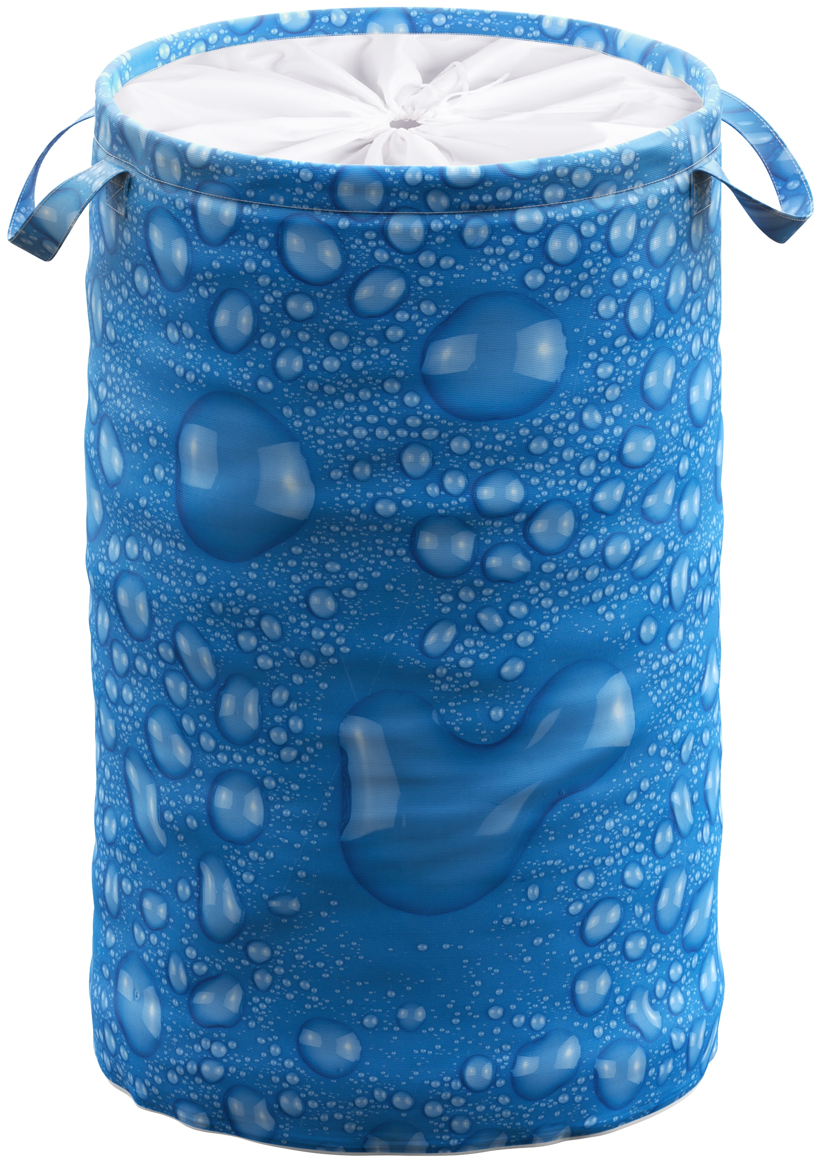 Wäschekorb »Tautropfen Blau«, 60 Liter, faltbar, mit Sichtschutz