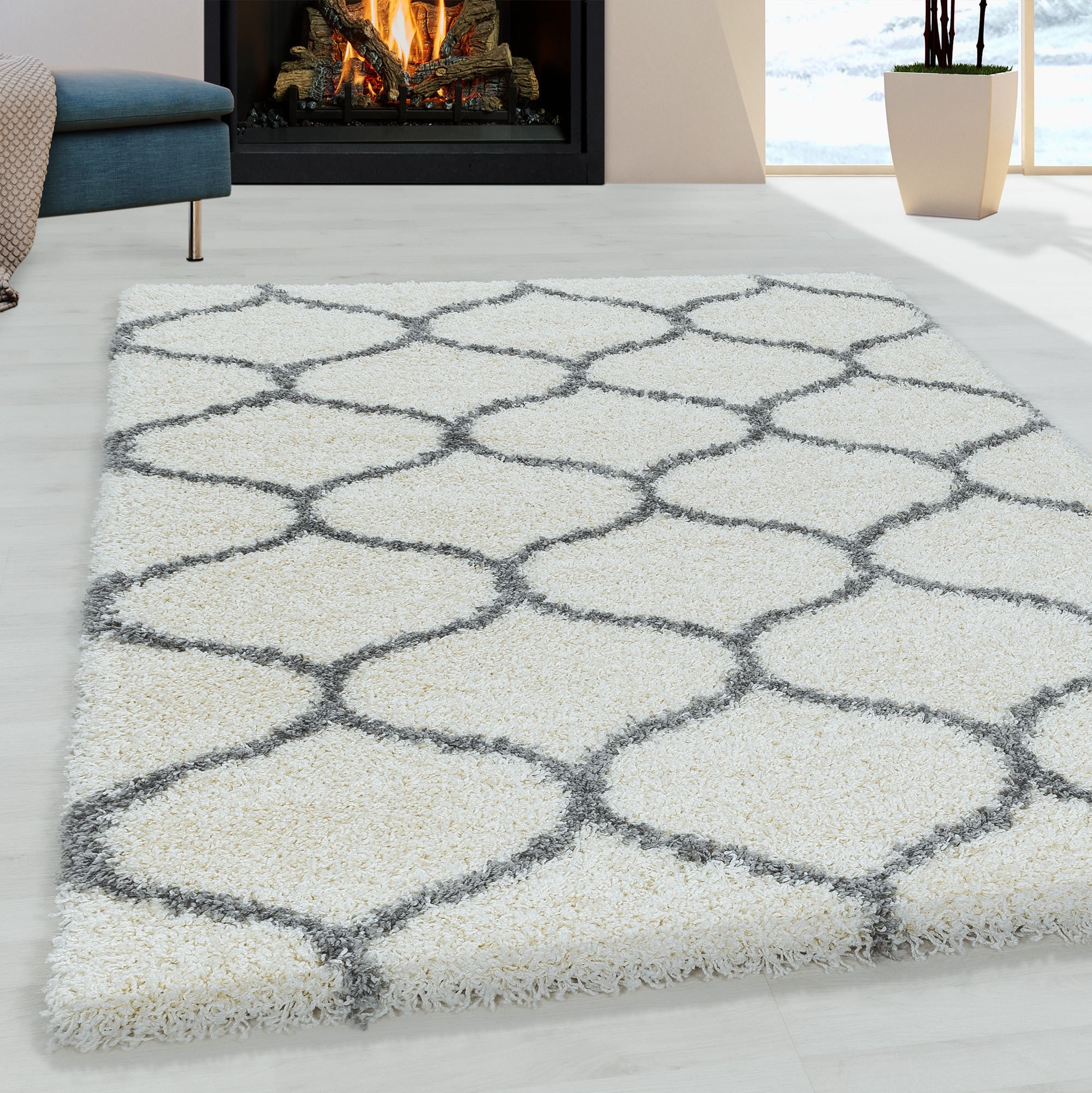 Ayyildiz Teppiche Hochflor-Teppich »SALSA 3201«, rechteckig, 50 mm Höhe, auch in rund, Pflegeleicht / Strapazierfähig / Shaggy/ Wohnzimmer