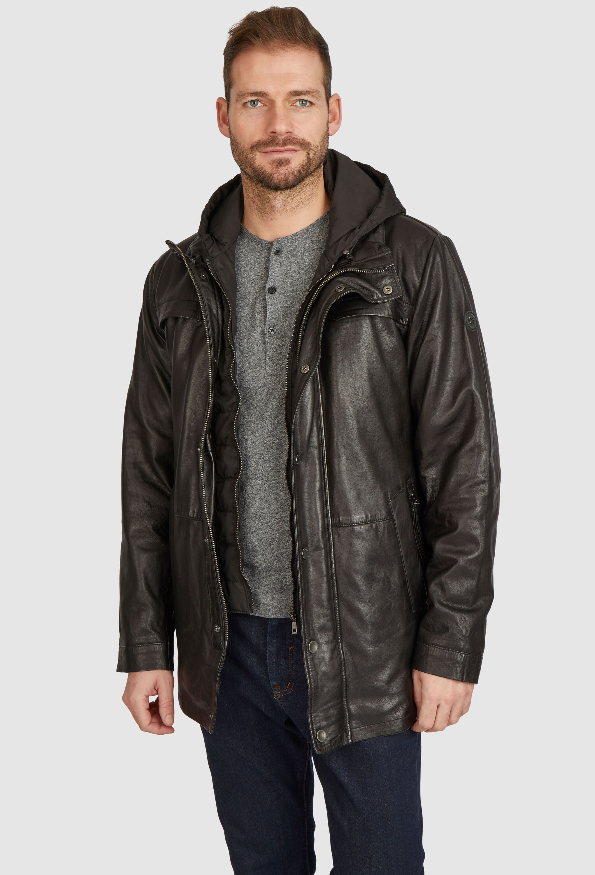 bugatti Blouson »BUVILIO« mit Kapuze mit Stehkragen und Kapuze