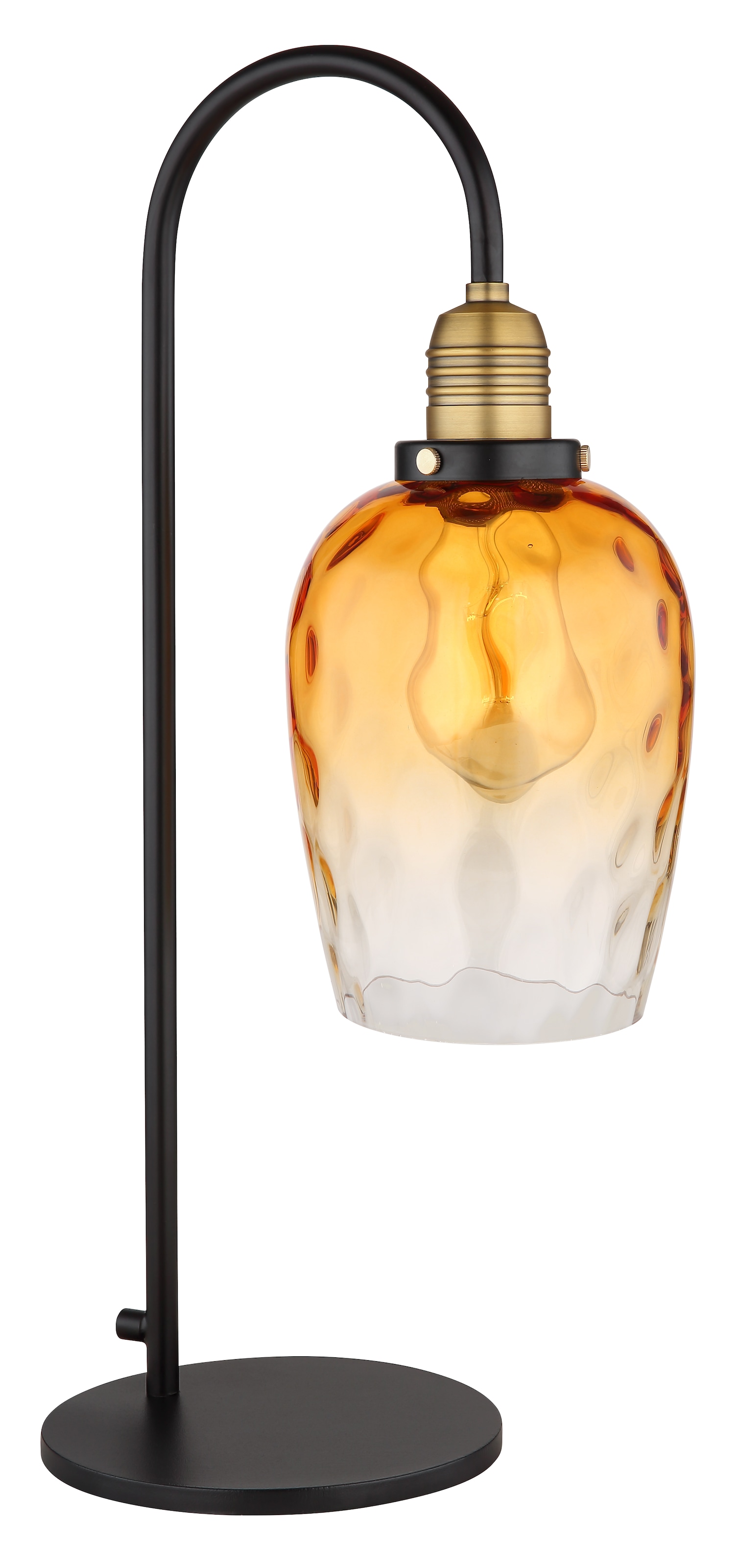 GLOBO LIGHTING Tischleuchte »SALVY«, Leuchtmittel E27 | ohne Leuchtmittel, Tischlampe/Glas amber/messingfarben/Glas amber