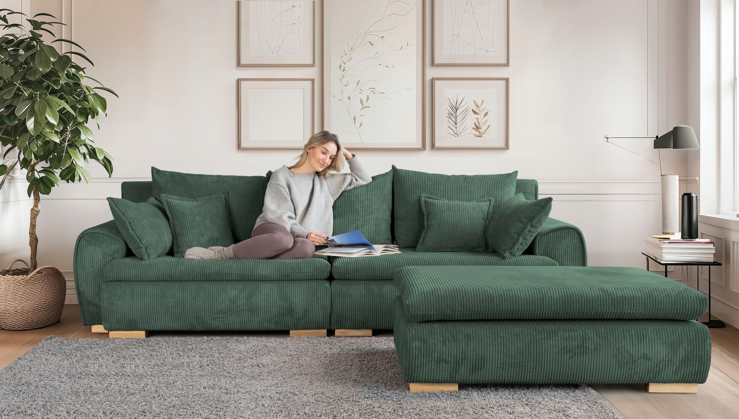 Home affaire Big-Sofa »Cara Mia«, Breite 275 cm, Cord-Bezug