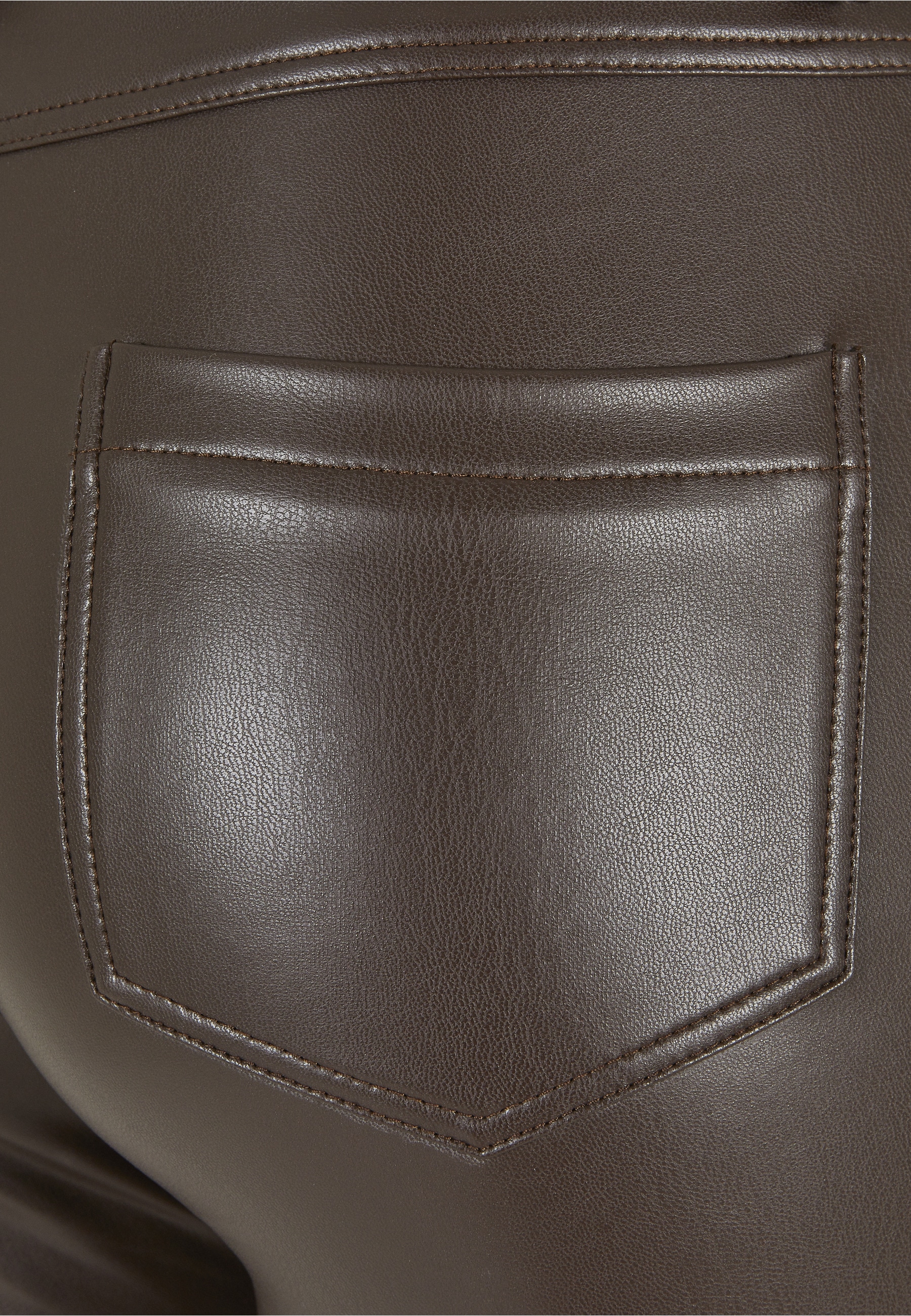 URBAN CLASSICS Lederhose »Urban Classics Damen Ladies Mid Waist Synthetic Leather Pants«