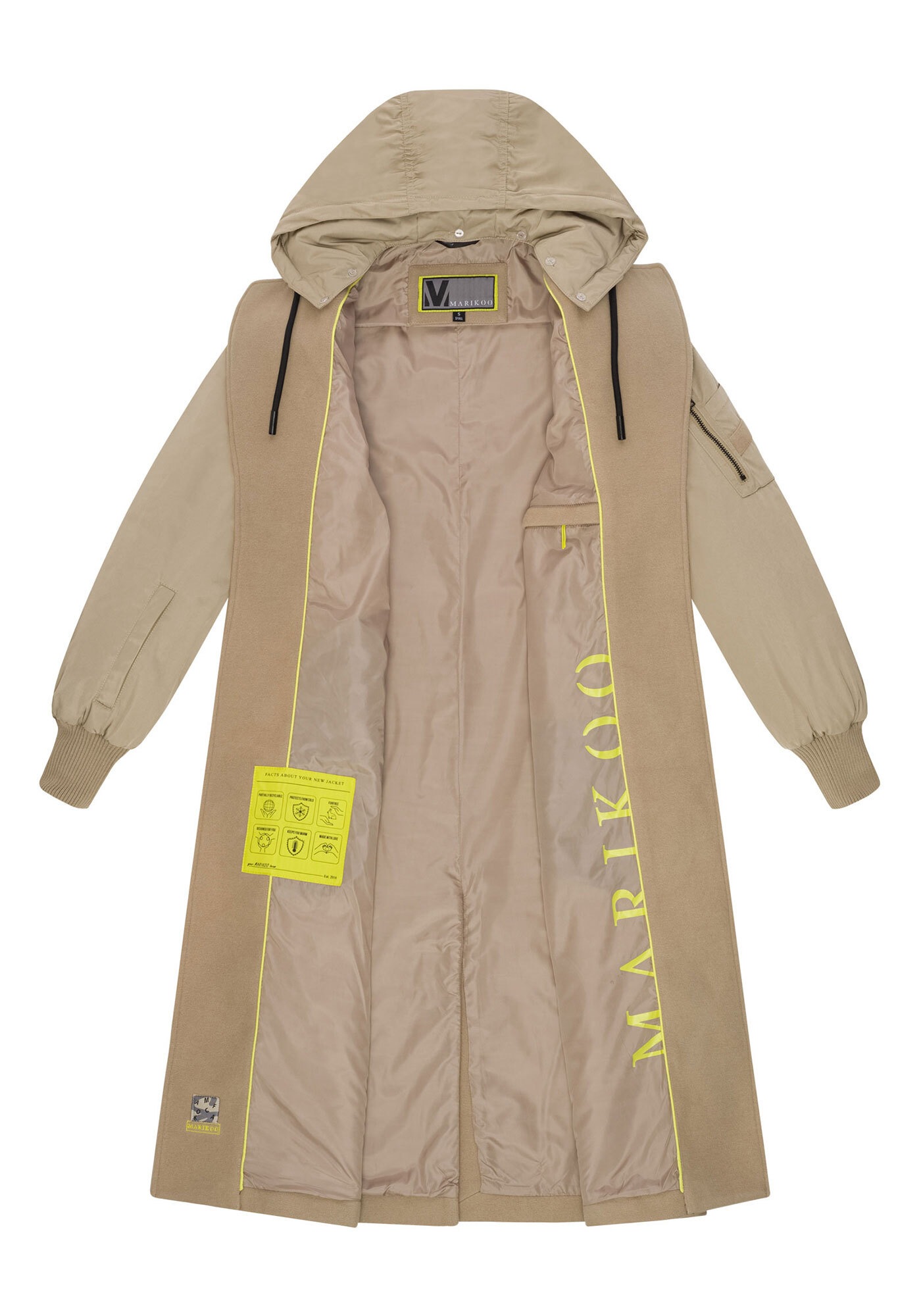 Marikoo Winterjacke »Tjadee«, Langer Wickelmantel