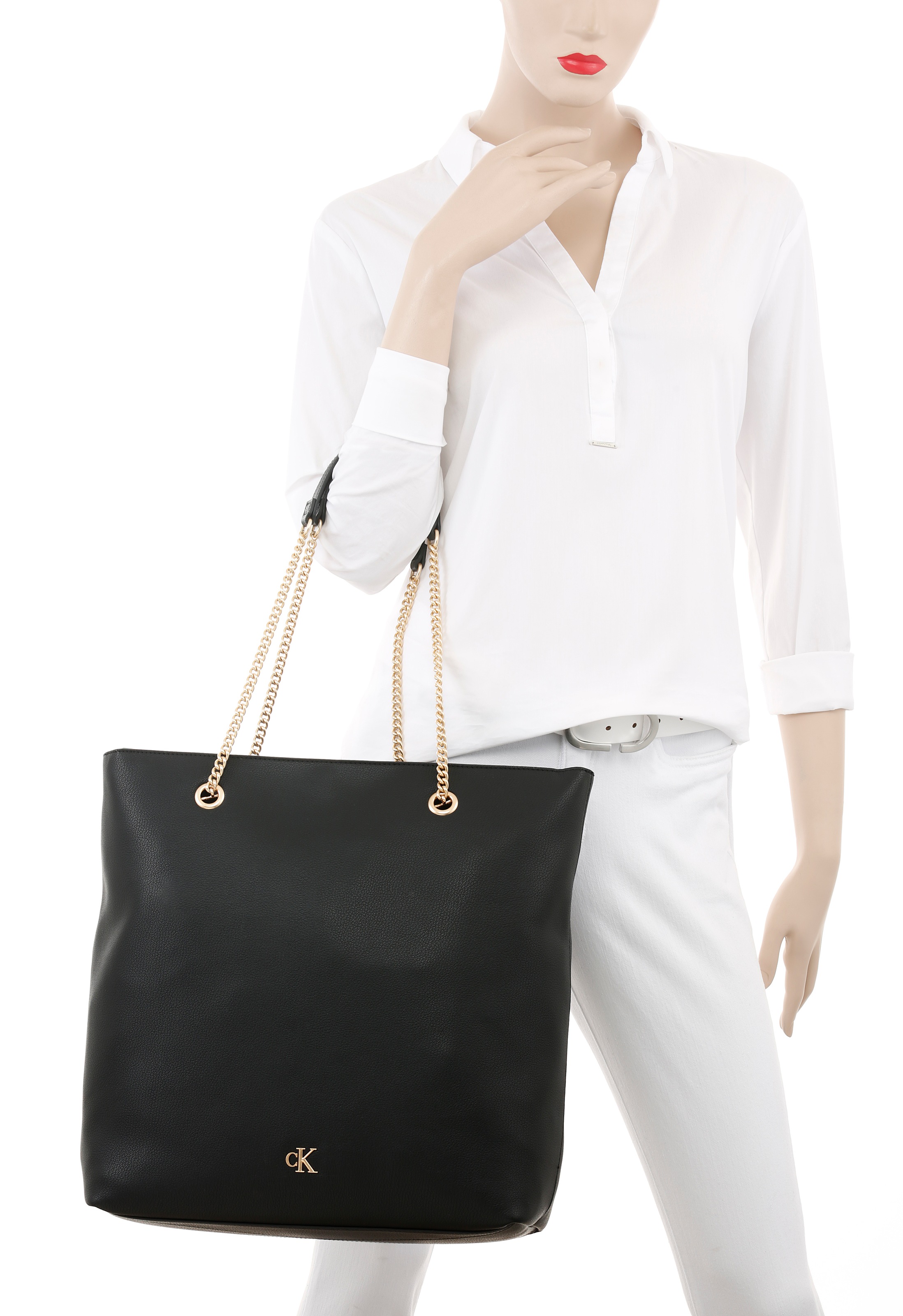 Calvin Klein Jeans Henkeltasche "MINIMAL MONOGRAM CHAIN TOTE", Shopper, gro günstig online kaufen